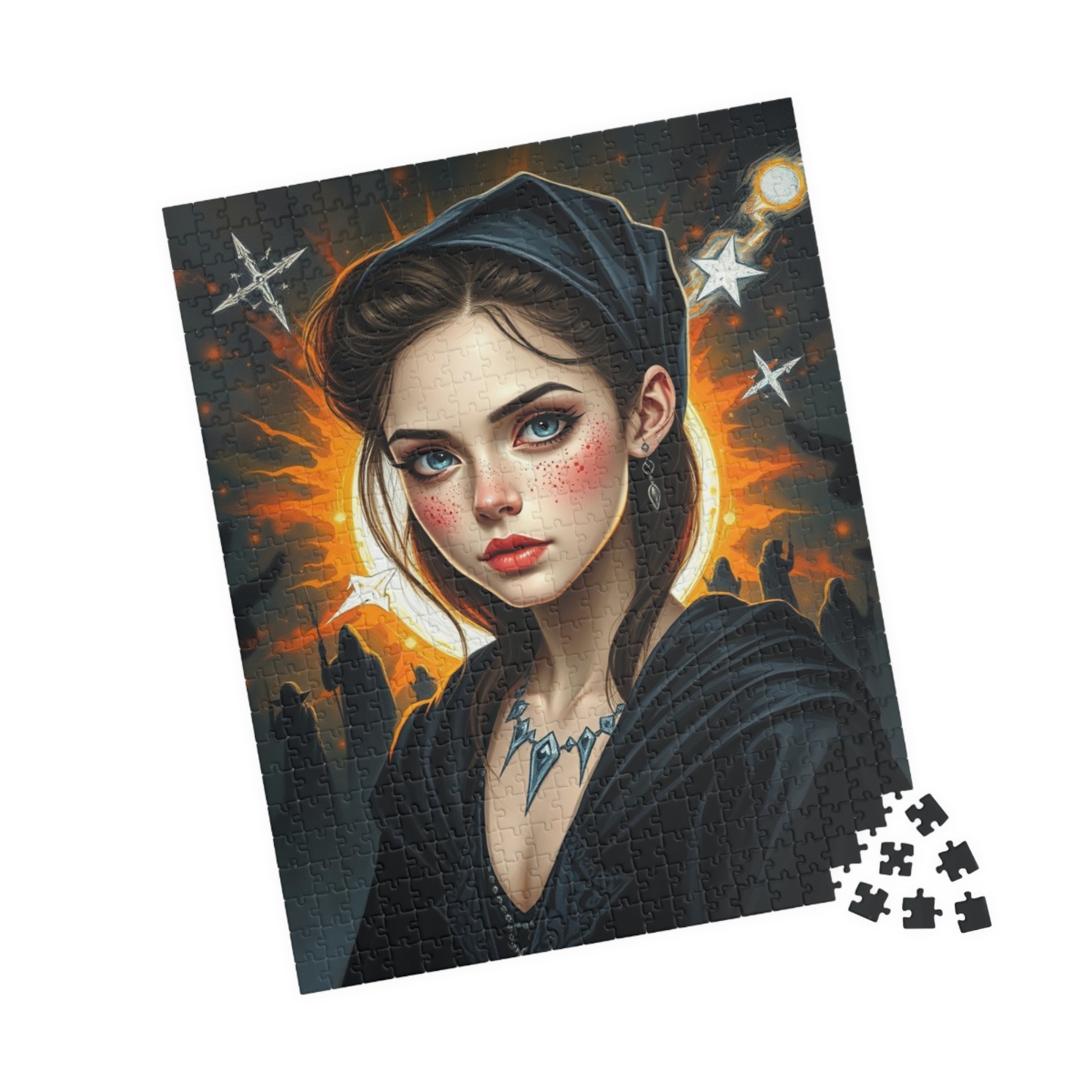Mystical Woman Portrait Puzzle, Gothic Fantasy Art Jigsaw for Adults, Perfect Holiday Gift for Puzzle Lover, Family Activity or Solo Fun Puzzle The Puzzle Chest
