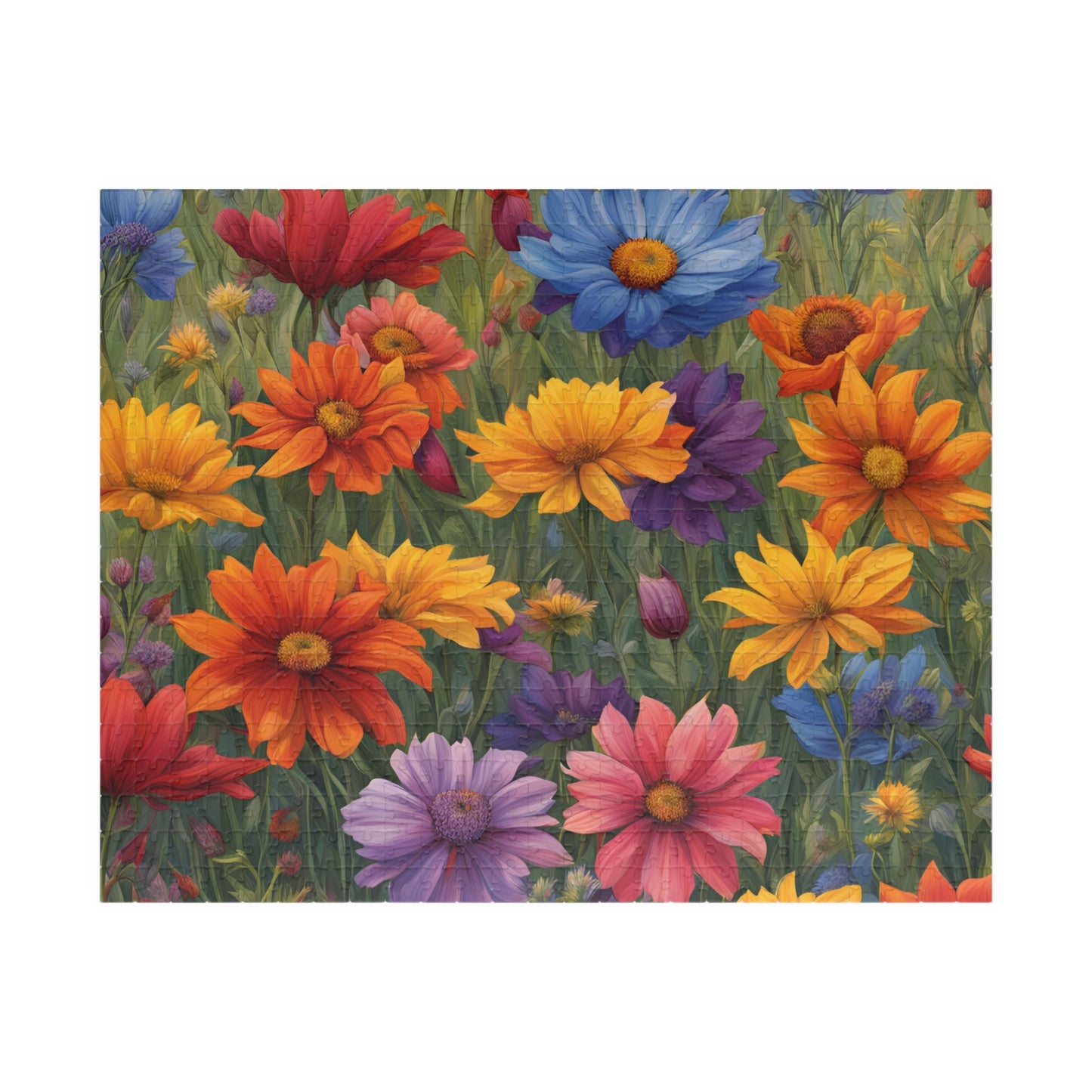 Wildflower Rainbow Jigsaw Puzzle, 110-1014 Piece, Gradient Flowers Meadow, Artistic Puzzle Game, Floral Gift, Colorful Adult Puzzle 520 pcs (Horizontal) Puzzle The Puzzle Chest