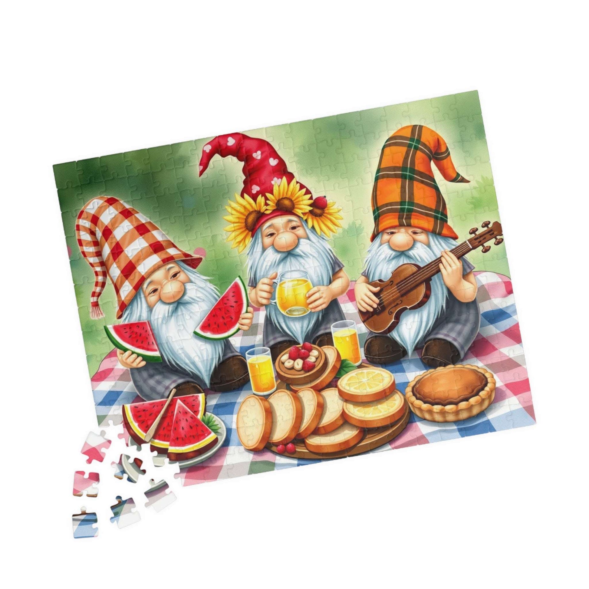 Harvest Picnic Gnome Puzzle - Autumn Themed Jigsaw Game 252 pcs (Horizontal) Puzzle The Puzzle Chest