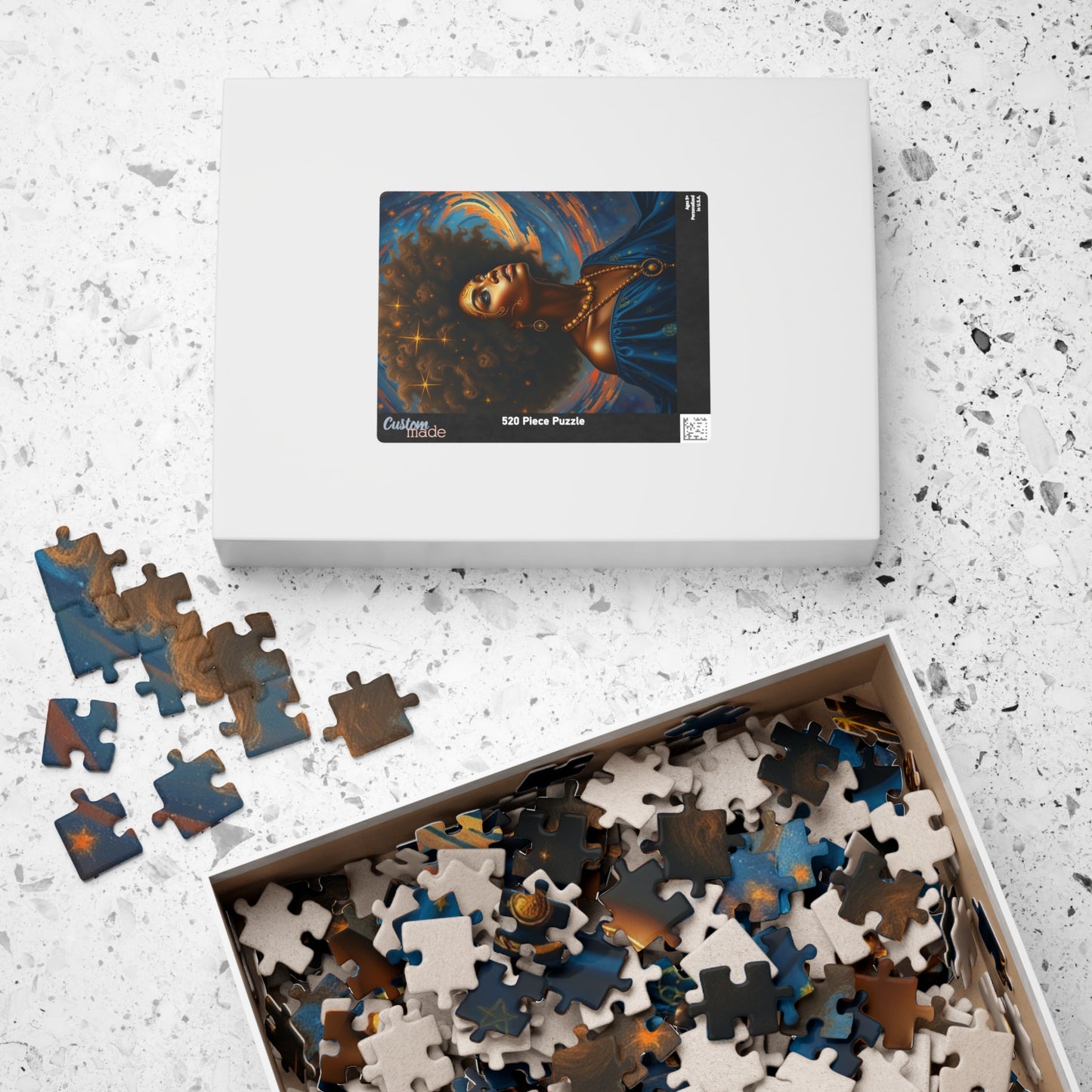 Cosmic Beauty Puzzle - African American Woman, Celestial Afrocentric Artwork, Black Art Mindfulness Game, Gift for Puzzle Lover, Family Fun Puzzle The Puzzle Chest