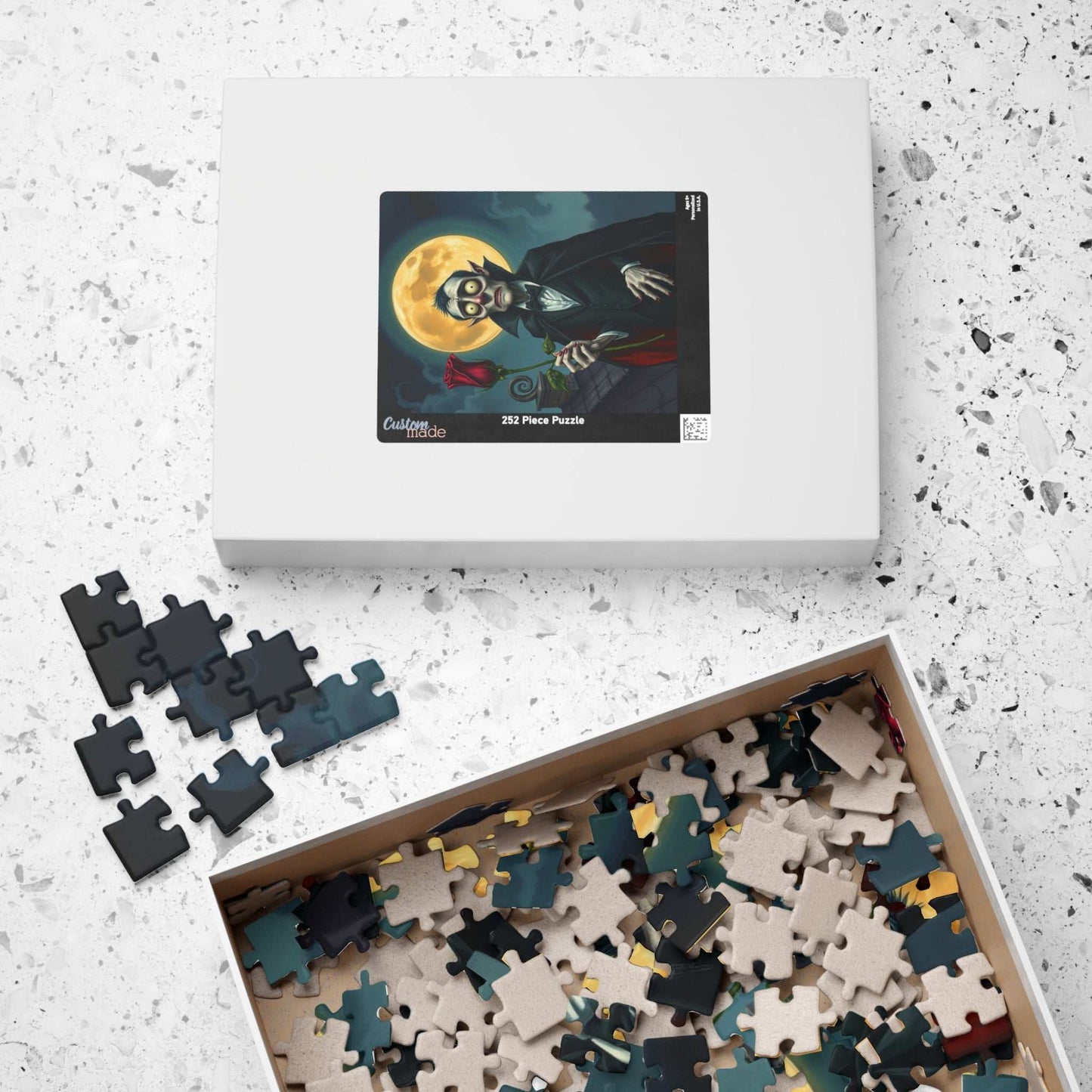 Spooky Vampire Themed Puzzle - Whimsical Gothic Art, Fun Halloween Activity, Unique Gift for Horror Lovers, Family Game Night Puzzle The Puzzle Chest