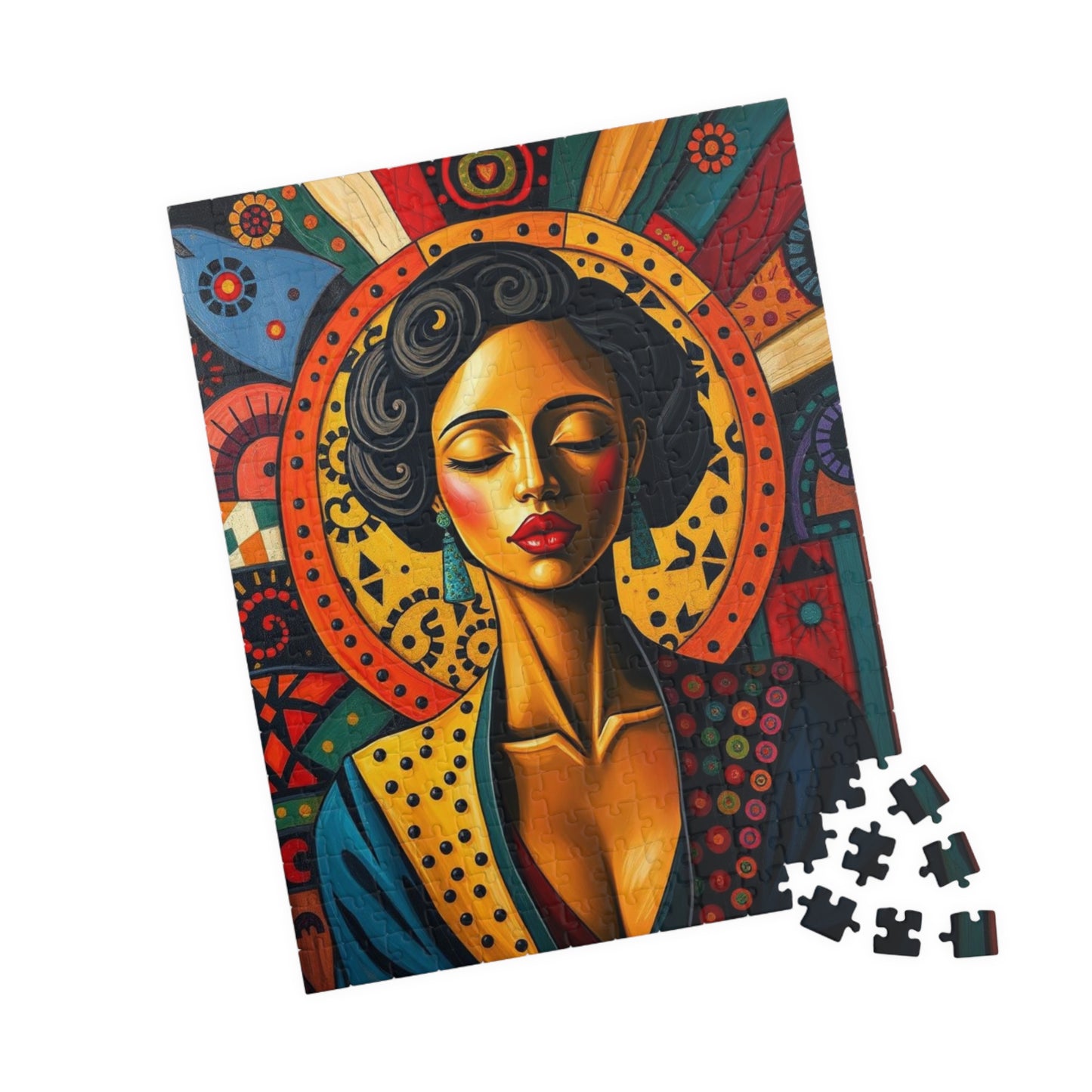 Artistic Black Woman Puzzle, Colorful Meditation Art Jigsaw, Puzzle Gift for Friend, Family Game Nights, Mindfulness Activity Puzzle The Puzzle Chest