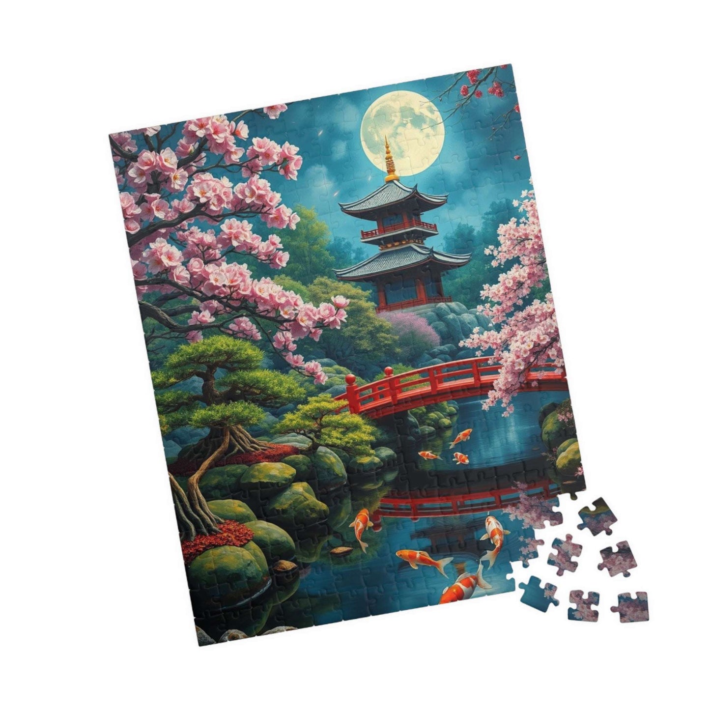 Scenic Koi Pond Puzzle, Relaxing Nature Art, Landscape Game Great for Family Time, Gifts for Puzzle Lovers, 110-1014 Piece Options Puzzle The Puzzle Chest