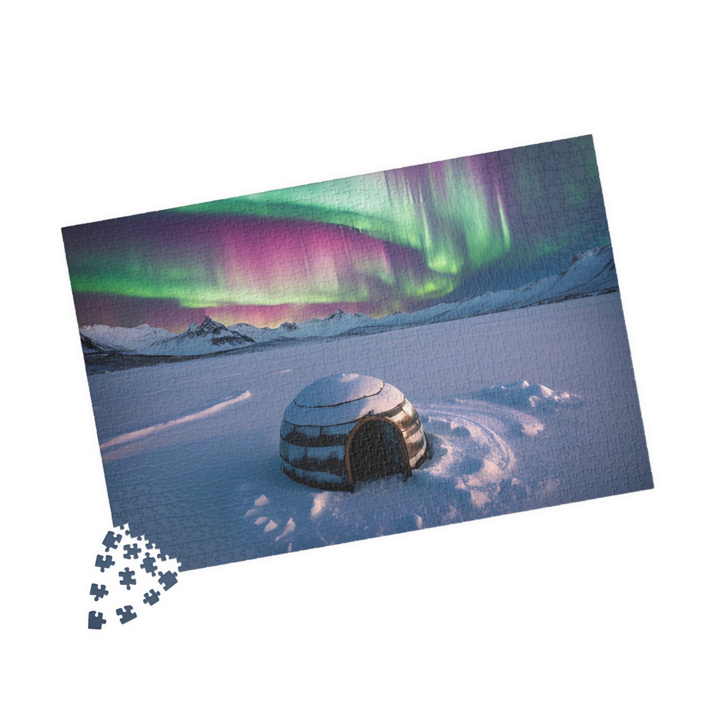 Aurora Borealis Jigsaw Puzzle - 110, 252, 520, 1014-piece Igloo Scenic Gift for Nature Lovers, Family Activity, Game Night, Cozy Gift Idea Puzzle The Puzzle Chest