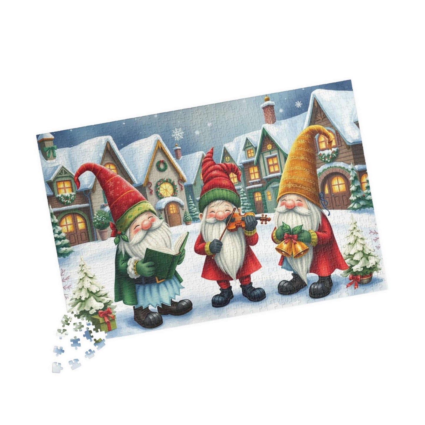 Christmas Caroler Gnome Puzzle - Holiday Theme Mythical Jigsaw Game 1014 pcs (Horizontal) Puzzle The Puzzle Chest