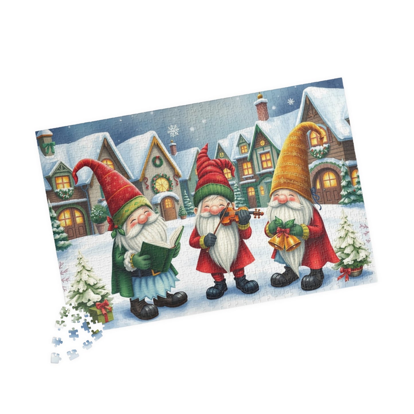 Christmas Caroler Gnome Puzzle - Holiday Theme Mythical Jigsaw Game 1014 pcs (Horizontal) Puzzle The Puzzle Chest
