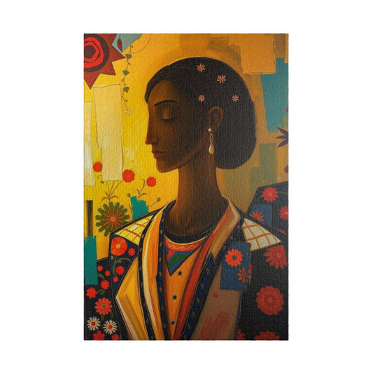 Beautiful Woman Art Puzzle, Afrocentric Jigsaw Game for Adults, Black Art Lover Gift for Friends, Mindful Activity, Mental Exercise 1014 pcs (Vertical) Puzzle The Puzzle Chest