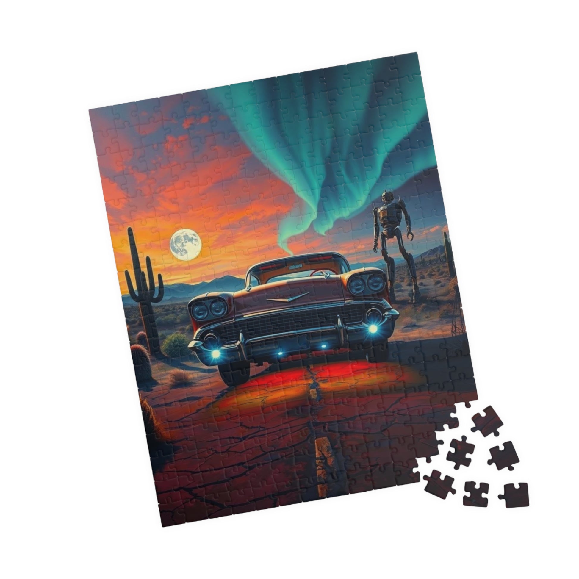 Vintage Car Puzzle, Retro Auto Art, Nostalgic Vehicle Puzzle The Puzzle Chest