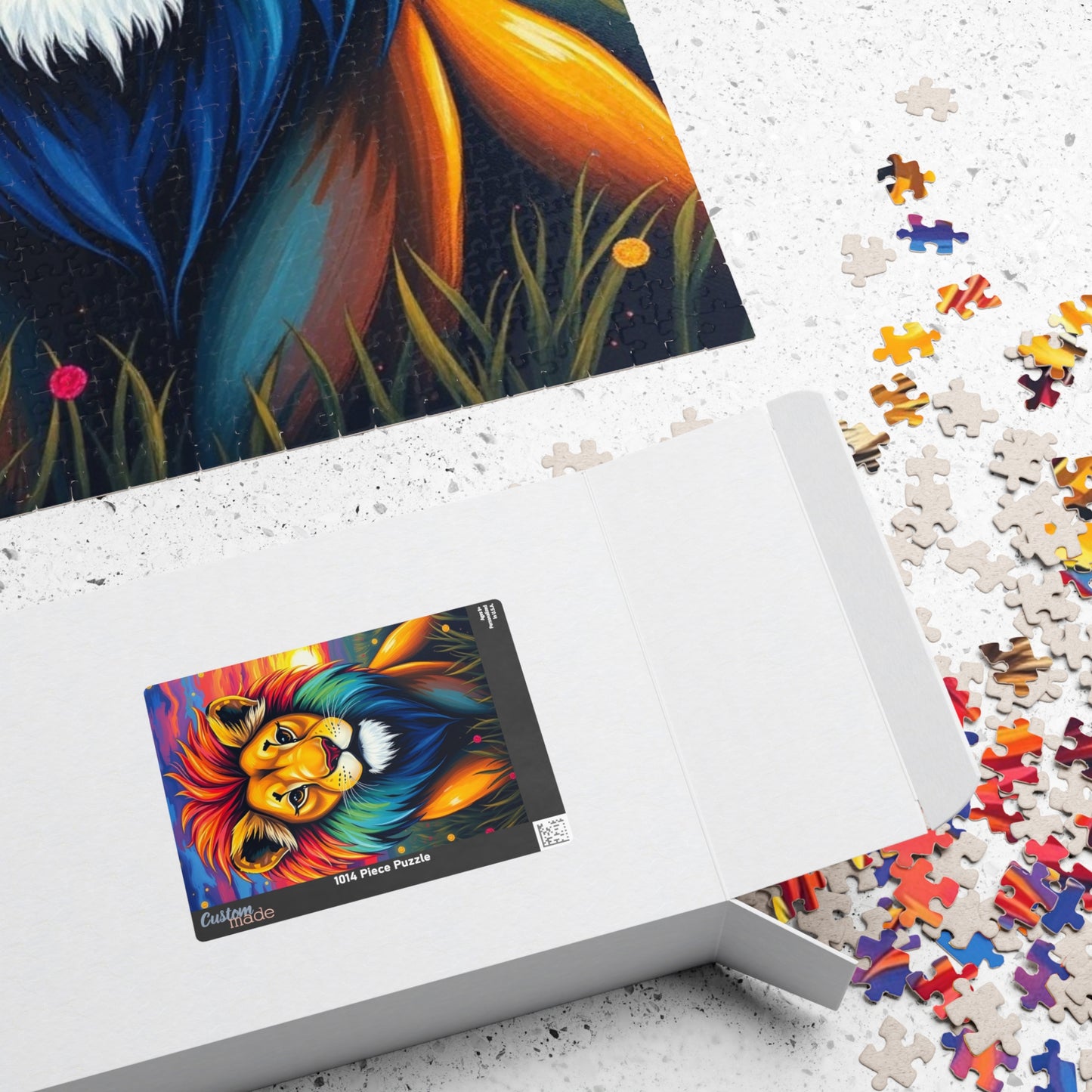 Vibrant Lion Jigsaw Puzzle, Colorful Animal Jigsaw Game for Family Fun, Kids and Adults, Gift for Friends, Home Entertainment, Brain Teaser Puzzle The Puzzle Chest