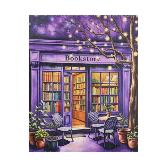 Ultraviolet Night Bookstore Jigsaw Puzzle - Magical Bookshop Gift for Book Lovers Puzzle The Puzzle Chest