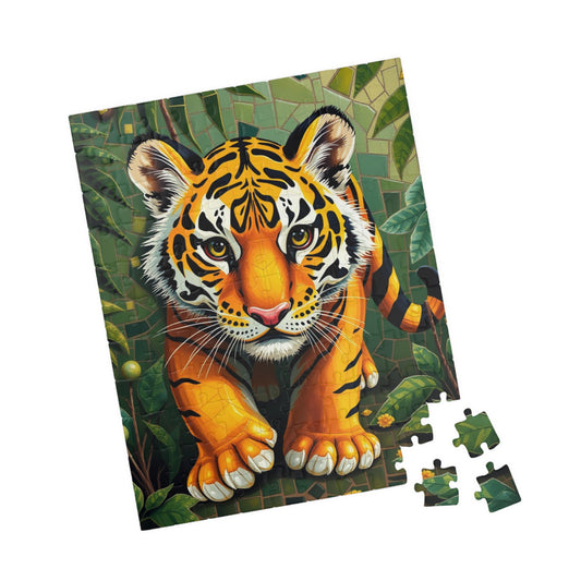 Tiger Mosaic Jigsaw Puzzle, 110 252 520 1014-Piece, Animal Art Puzzle DIY Hobby, Wildlife Jungle Theme Adult Game, Best Gift for Puzzle Fan 110 pcs (Vertical) Puzzle The Puzzle Chest