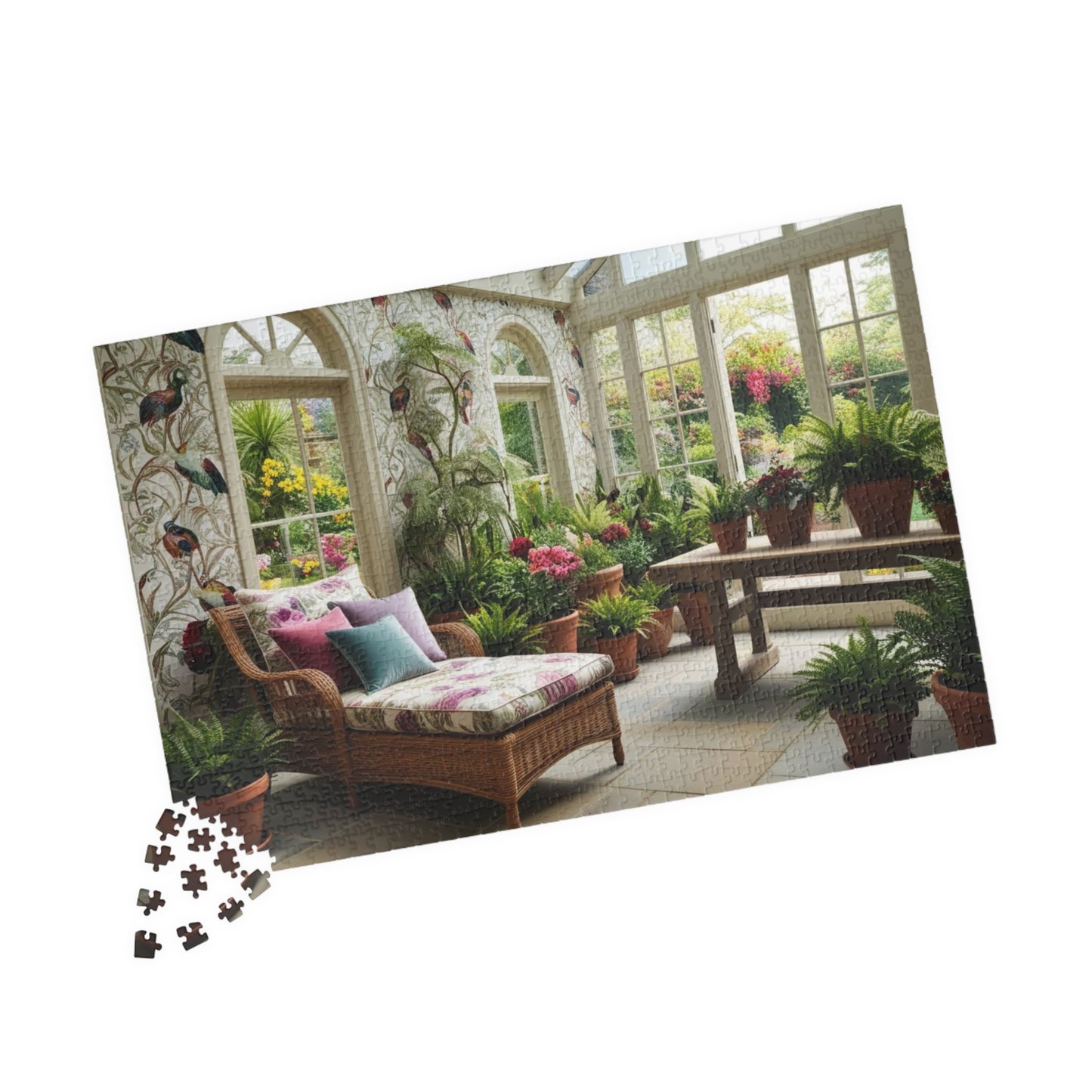 Vintage Sunroom Serenity Puzzle, Relaxing Adult Jigsaw Game for Family Bonding Activity or Solo Fun, Nature Scene, Puzzle Enthusiast Gift Puzzle The Puzzle Chest
