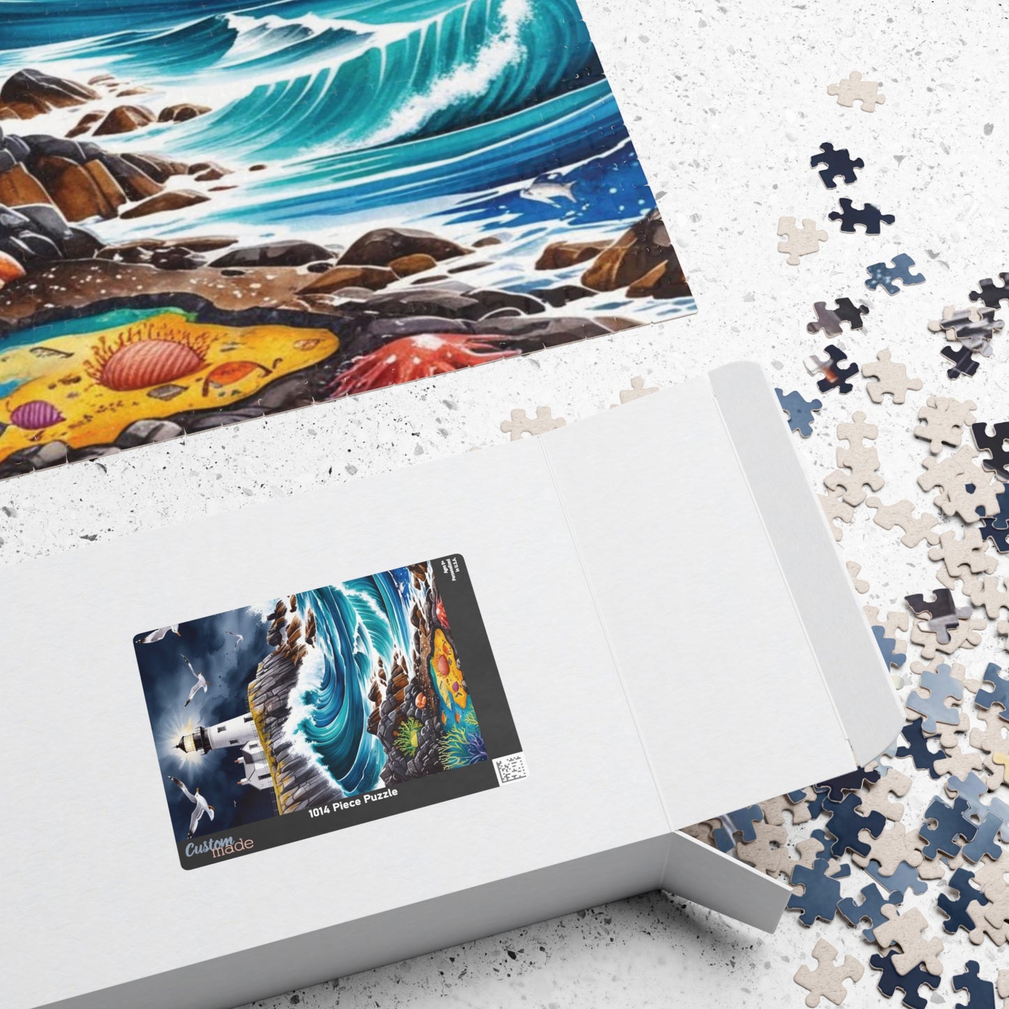 Scenic Rocky Shoreline Puzzle, Lighthouse Seaside Landscape Jigsaw Game, Family Game Night, Mindfulness Activity for Puzzle Lover Enthusiast Puzzle The Puzzle Chest