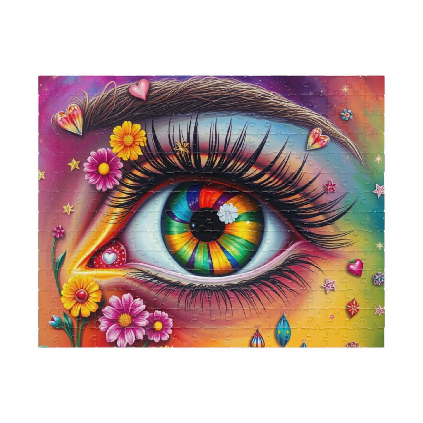 Watchful Heart - LGBTQ+ Pride Surreal Jigsaw Puzzle, Rainbow Eye Puzzle, Colorful Pride Puzzle for Holiday Birthday Pride Month Gift 252 pcs (Horizontal) Puzzle The Puzzle Chest