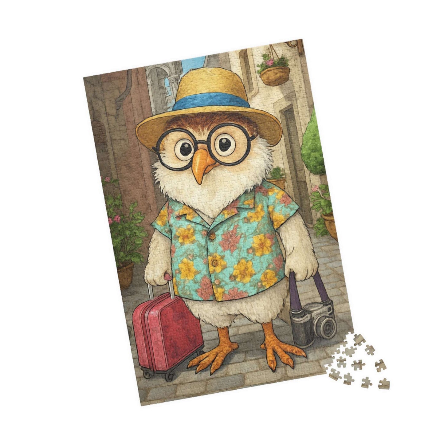 Chicken Traveler Jigsaw Puzzle, Cartoonish Bird Game for Adults, Gift for Holidays Birthdays, Family Time, Farm Animal Lovers, Brain Teaser Puzzle The Puzzle Chest