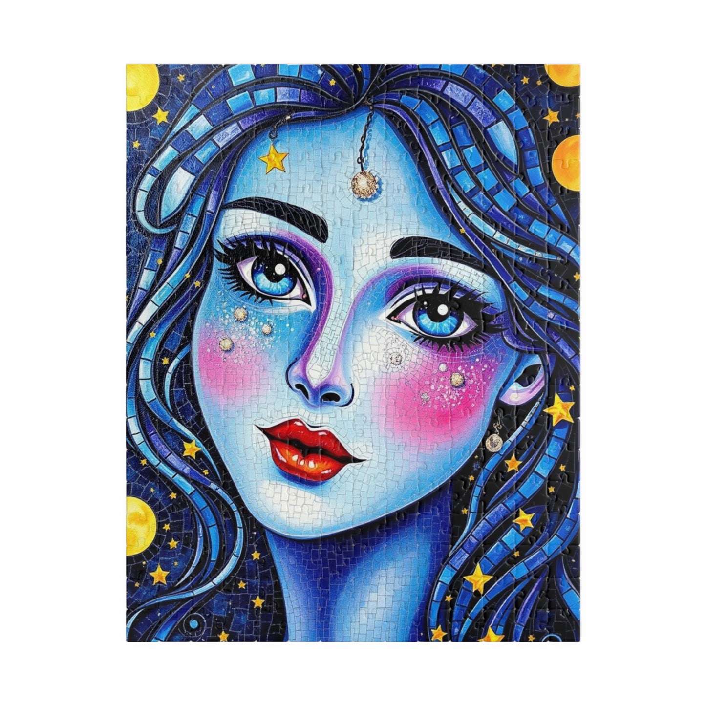 Mosaic Portrait Celestial Woman Puzzle | 110-1014 Piece Stars and Planets Jigsaw Game, Starry Night Artwork, Gift for Puzzle Lovers, Mindful 252 pcs (Vertical) Puzzle The Puzzle Chest