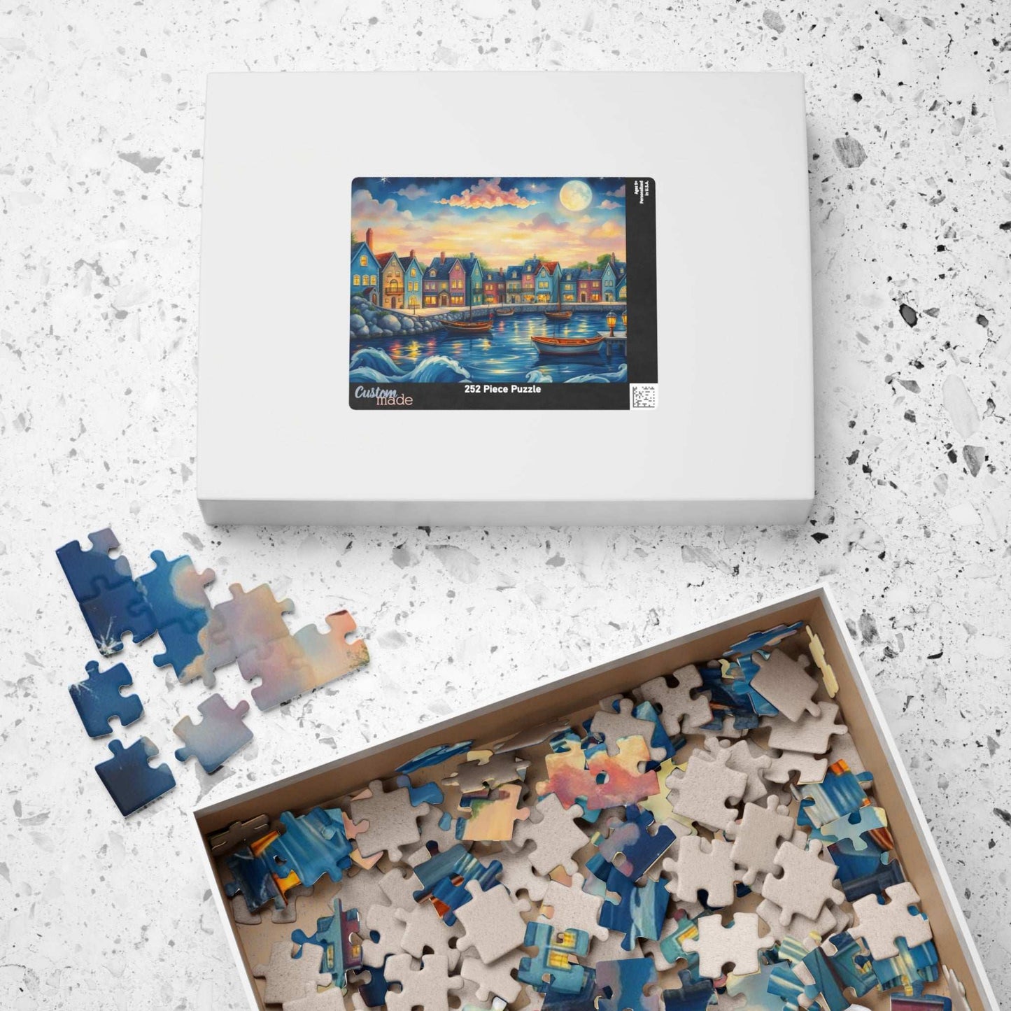 Lakeside Town Jigsaw Puzzle | Scenic City Puzzle for Adults, Family Fun Game, Perfect Gift Idea Puzzle The Puzzle Chest