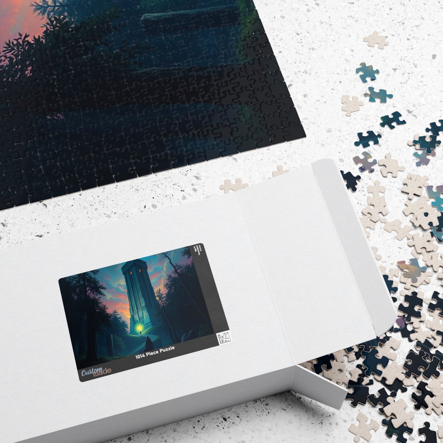 The Seeker Jigsaw Puzzle for Adults - Mystical Tower in Twilight Forest, Gothic Puzzle, Gothic Art Print, Dark Fantasy Gift for Puzzle Lover Puzzle The Puzzle Chest
