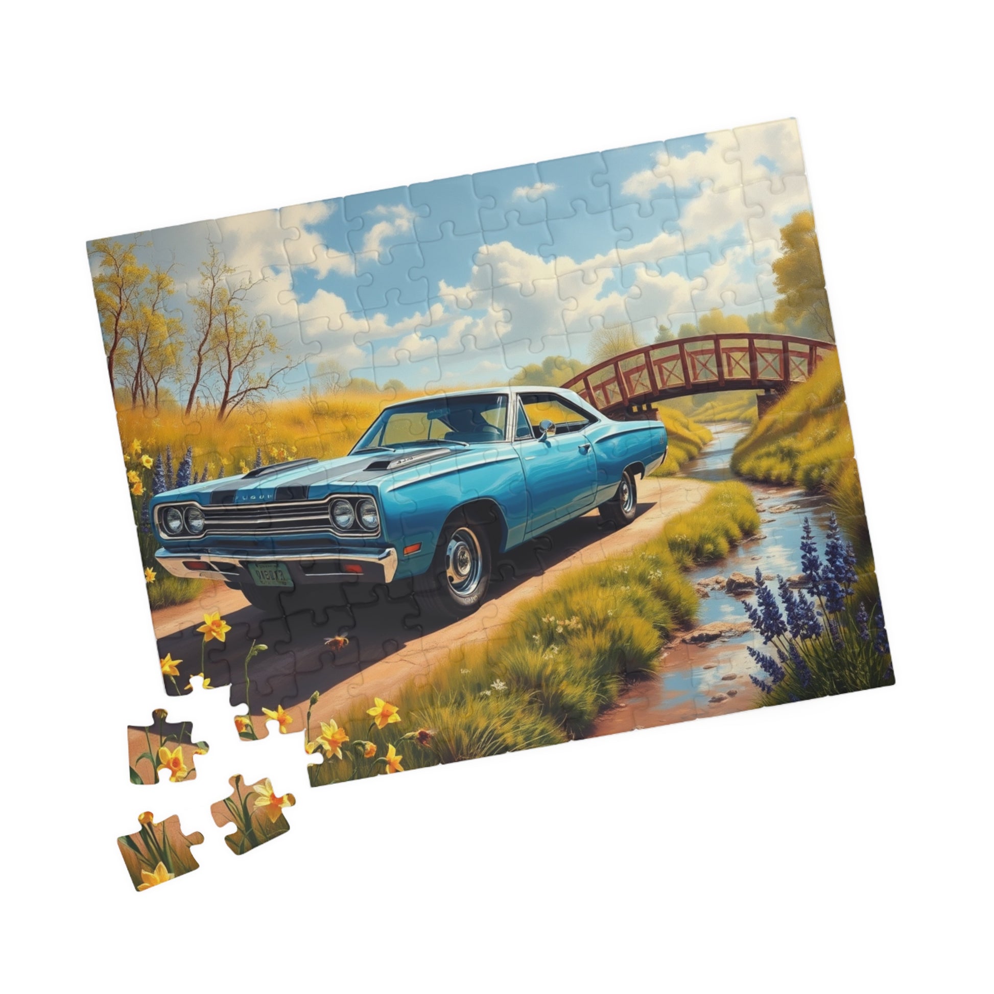Vintage Car Jigsaw Puzzle - Nostalgic Artwork 1969 Road Runner Puzzle The Puzzle Chest