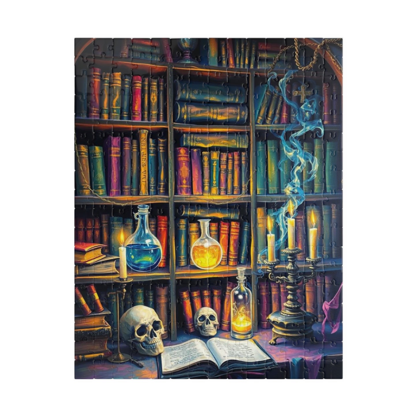 Mystical Library Puzzle - 110-1014 Piece Halloween Jigsaw Game Perfect for Cozy Nights, Gift for Book Lovers, Family Fun, Brain Teaser