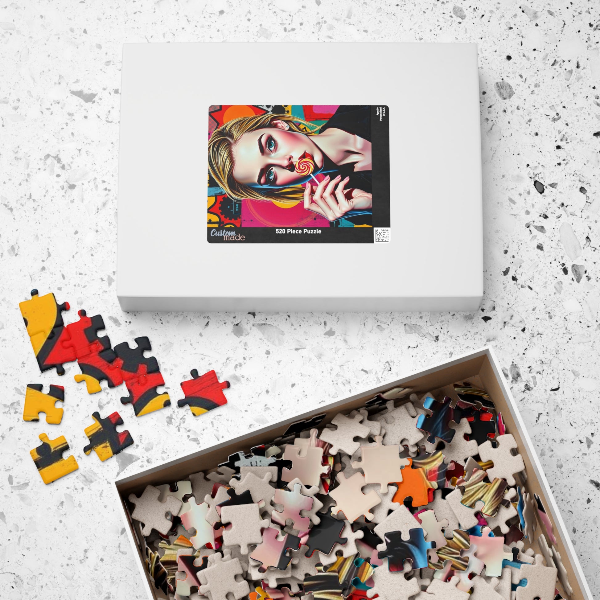 Colorful Pop Art Puzzle - Engaging Woman Portrait Jigsaw for Art Lovers, Family Game Night, Unique Gifts, Home Entertainment, Stress Relief Puzzle The Puzzle Chest