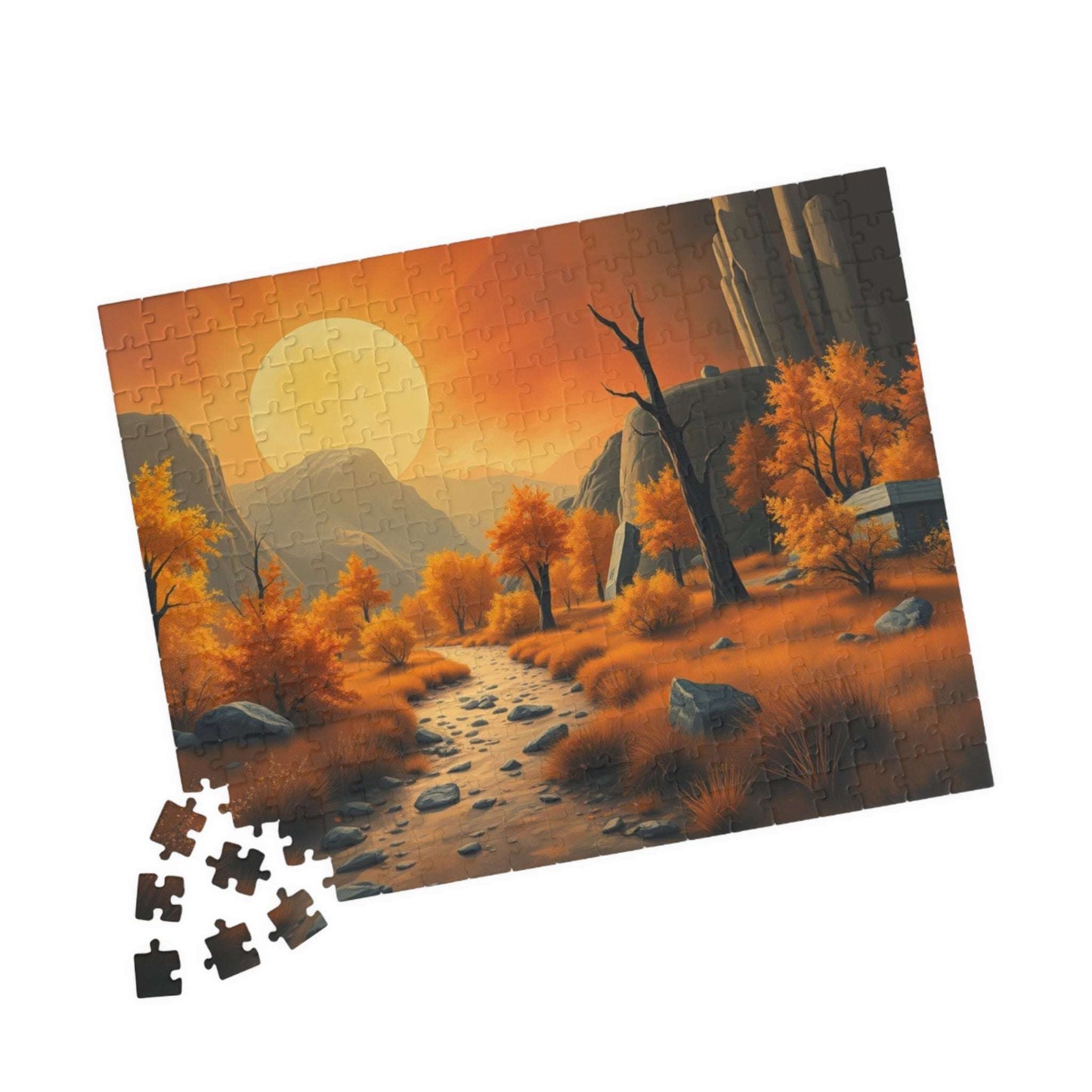 Autumn Sunset Landscape Puzzle - Fall Indoor Jigsaw Game, Cozy Family Activity, Perfect for Game Night, Gifts for Puzzle Lover, Brain Teaser Puzzle The Puzzle Chest