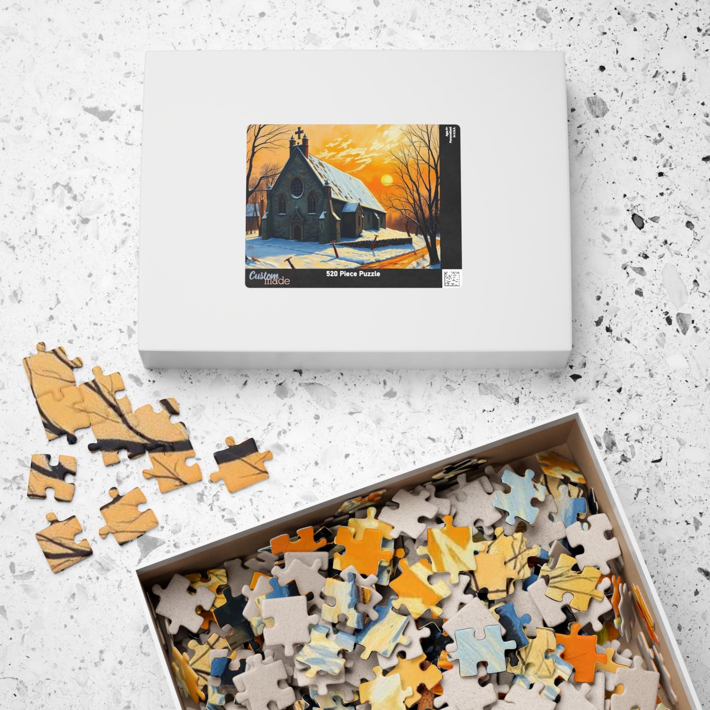 Twilight Cathedral Jigsaw Puzzle - Mystical Winter Chapel, Gothic Art Print, Dark Fantasy Art Gift for Puzzle Enthusiasts, Holiday Activity Puzzle The Puzzle Chest