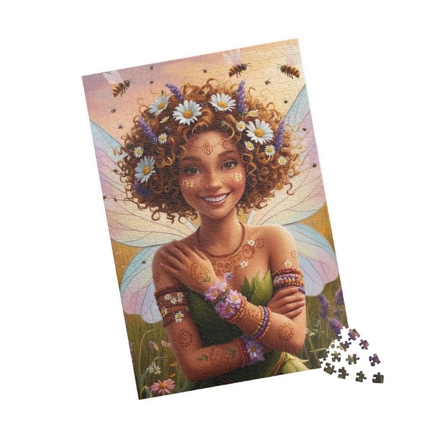 Wildflower Meadow Fairy Jigsaw Puzzle, Enchanting Mythical Gift for Fantasy Lover, Family Fun, Birthday and Holiday Activities, Brain Teaser Puzzle The Puzzle Chest