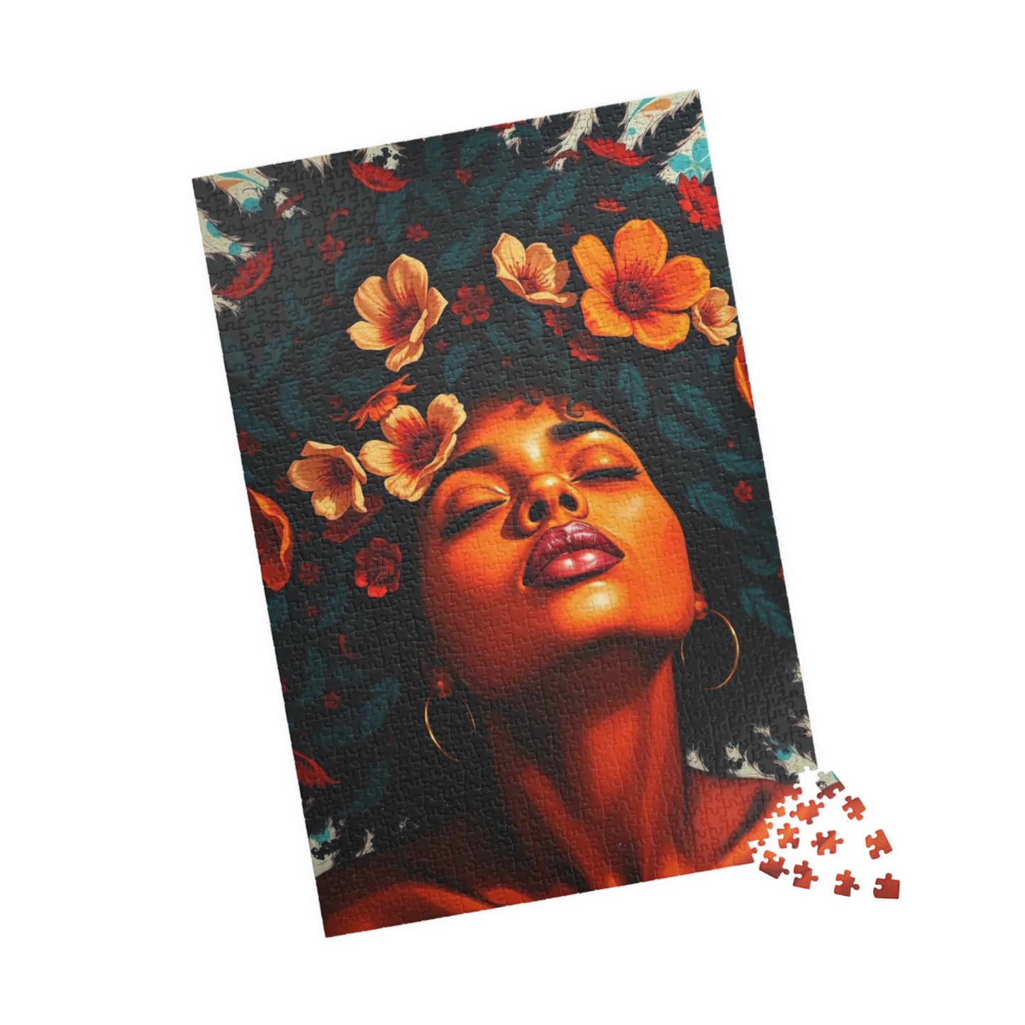 African American Jigsaw Puzzle, Black Female Portrait, Black Woman Art, Afrocentric Gift Puzzle The Puzzle Chest