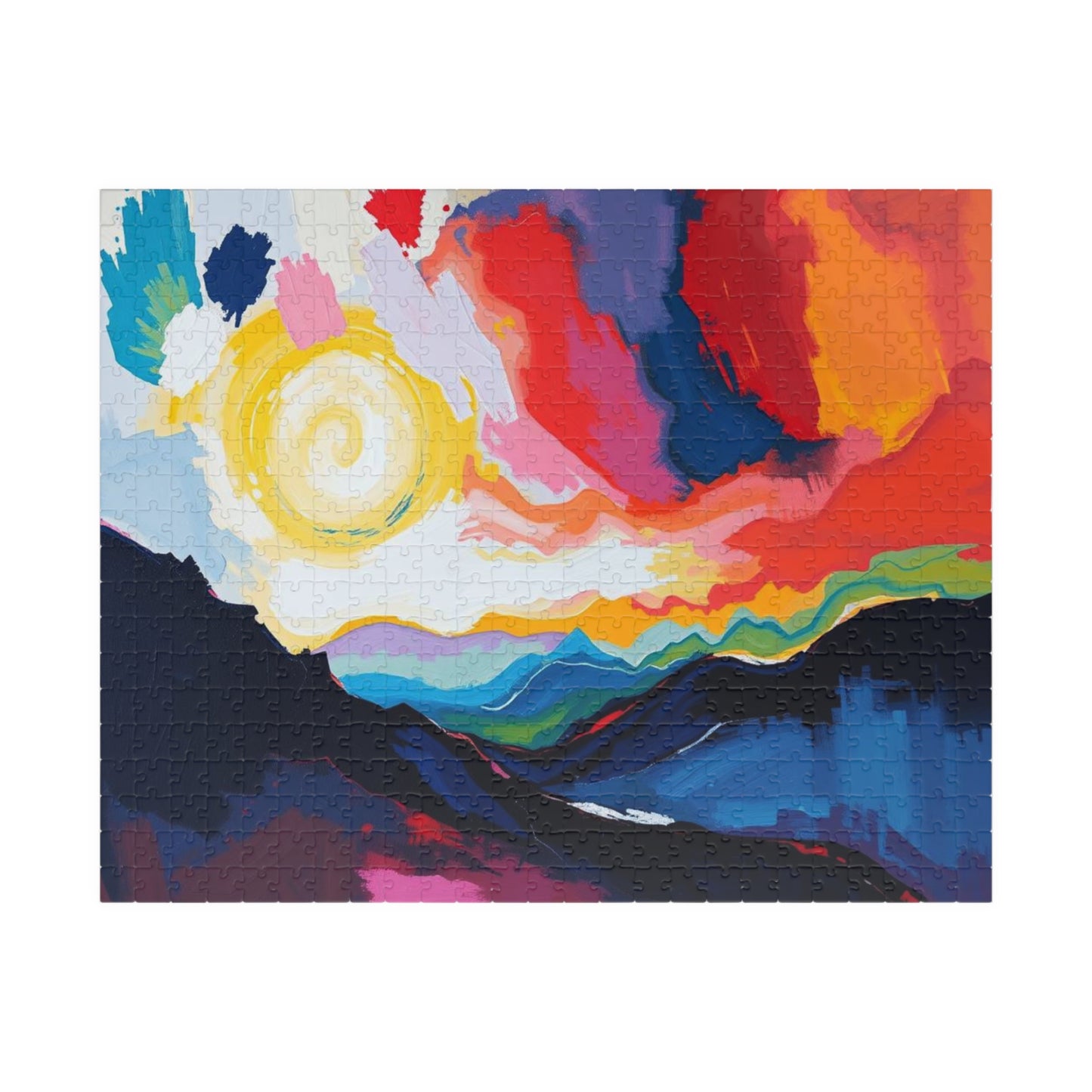 Colorful Landscape Puzzle - Abstract Jigsaw Game for Nature Lovers, Family Game Night, Mindful Activity, Home Entertainment 520 pcs (Horizontal) Puzzle The Puzzle Chest