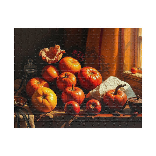 Fall Harvest Still Life Jigsaw Puzzle, Autumn Vintage Style Art Design, Seasonal Cozy Family Activity, Best Puzzle Lover Gift, Thanksgiving 252 pcs (Horizontal) Puzzle The Puzzle Chest