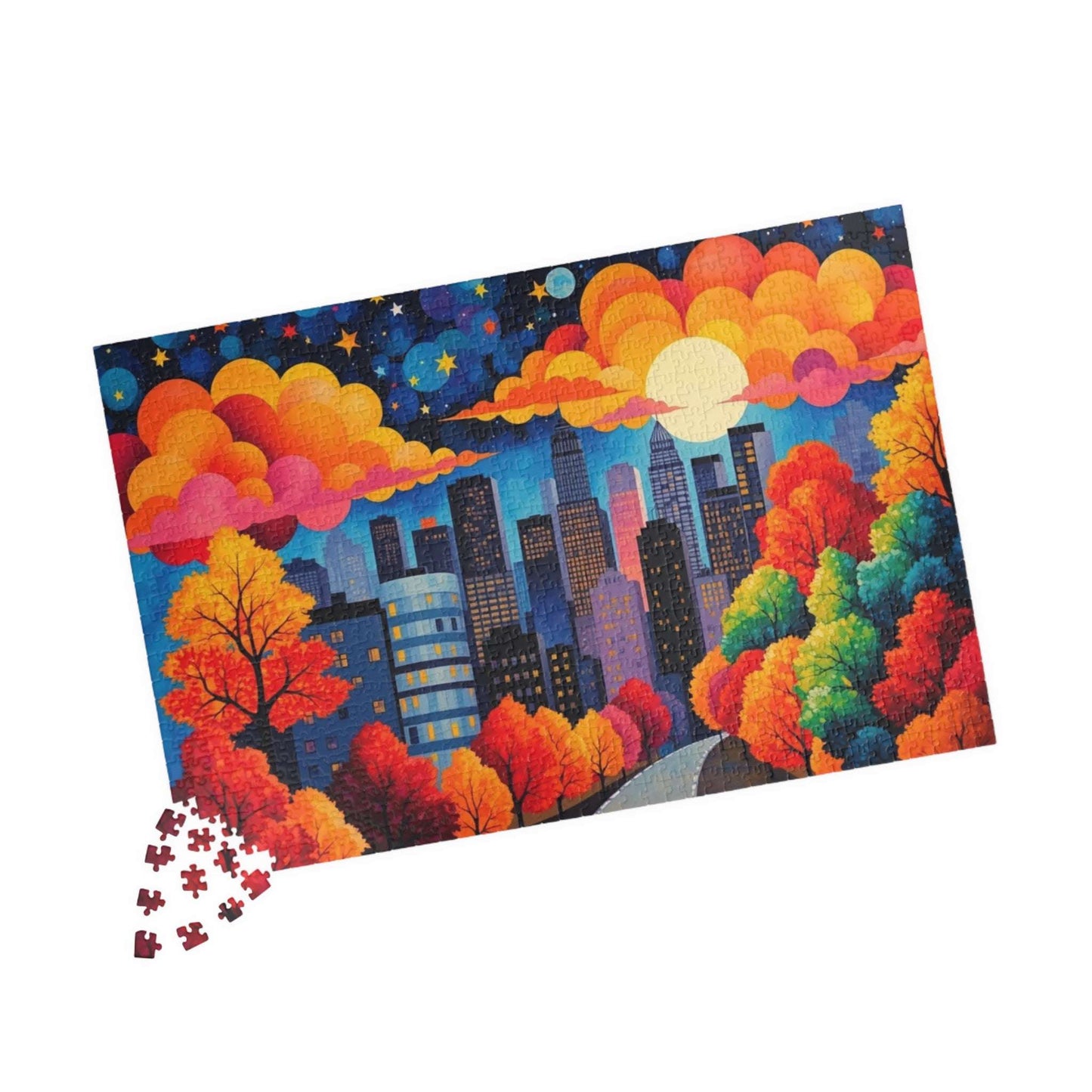 Manhattan New York City Skyline Jigsaw Puzzle | Adult Puzzle Game, Family Activity, Cityscape Puzzling Hobby 1014 pcs (Horizontal) Puzzle The Puzzle Chest