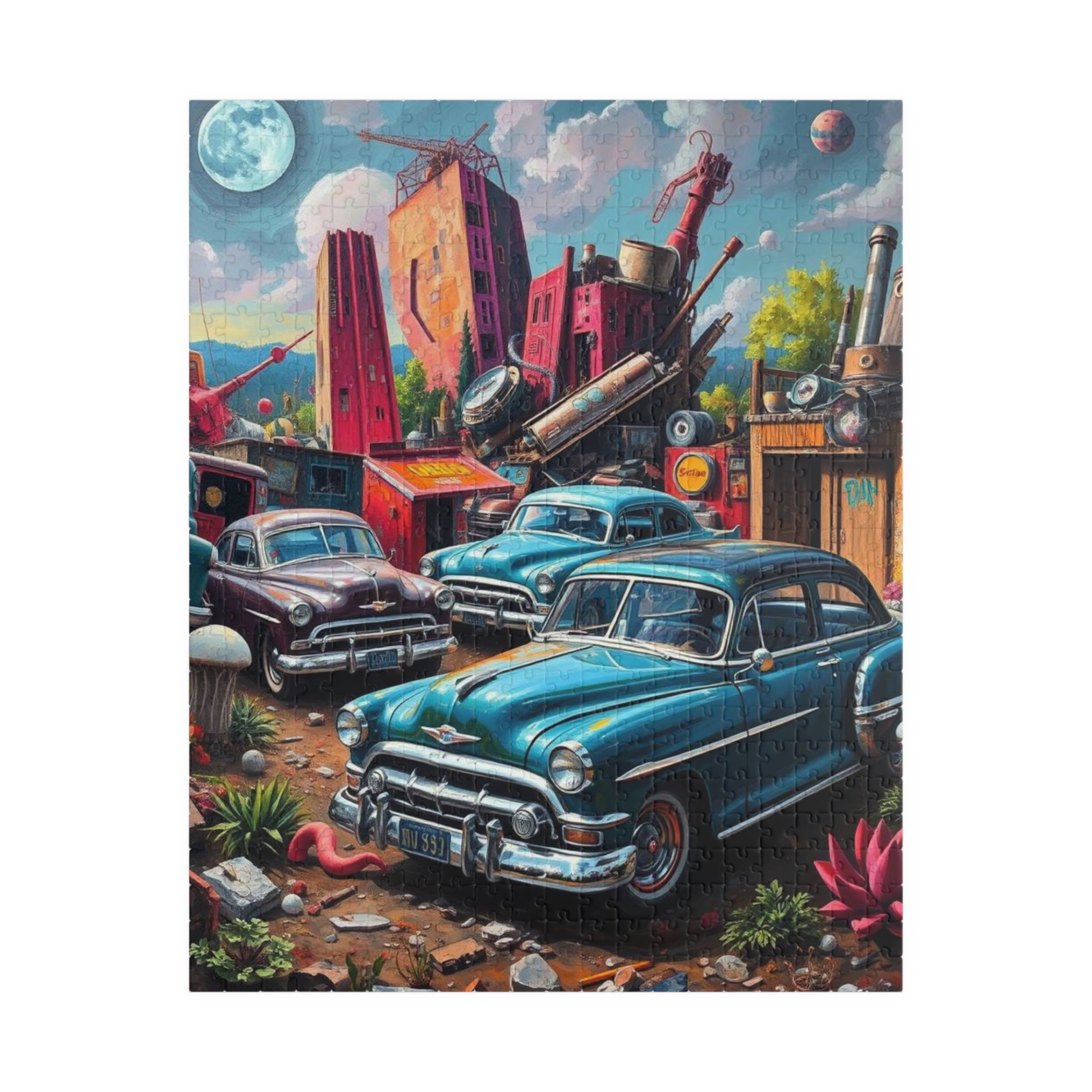 Vintage Car Jigsaw Puzzle - Retro Automobile Artwork, Nostalgic Vehicle 520 pcs (Vertical) Puzzle The Puzzle Chest