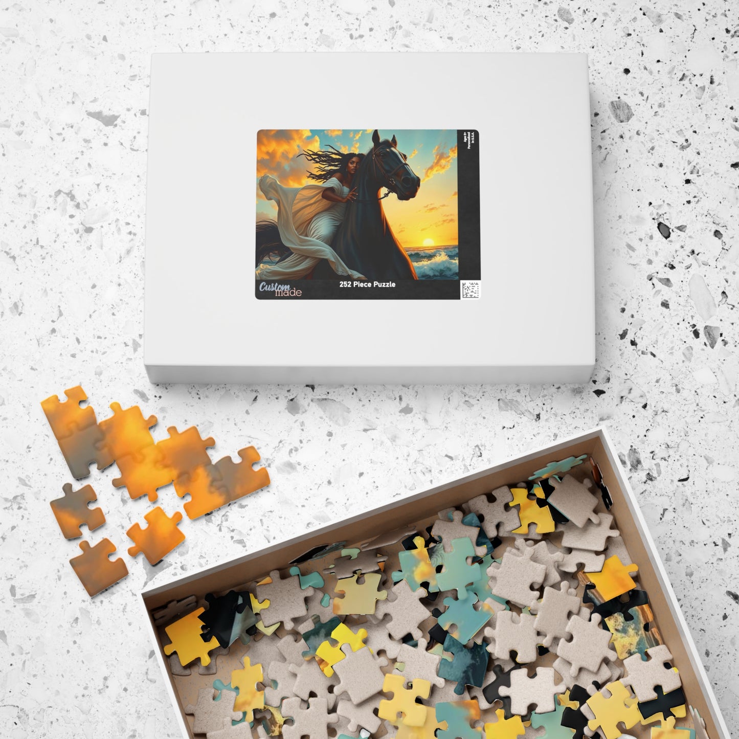 Majestic Horse Puzzle, Equestrian Black Art Jigsaw Puzzle Horse Lover Gift for Friend, Home Entertainment Creative Activity Family Bonding Puzzle The Puzzle Chest
