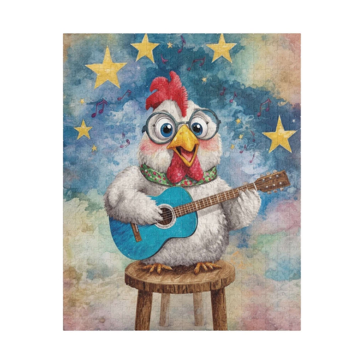 Chicken Musician Jigsaw Puzzle, Bird Game for Fun Family Activity, Gifts, Game Nights, Brain Teaser, Farm Animal Lover 520 pcs (Vertical) Puzzle The Puzzle Chest