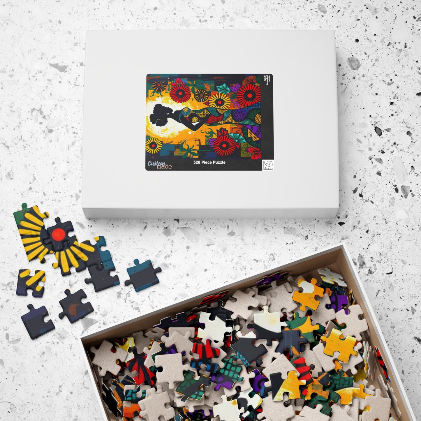 Colorful Lady Silhouette Puzzle - Black Art Inspired Jigsaw Game, Unique Afrocentric Gift for Friends, Family Game Nights, Mental Exercise Puzzle The Puzzle Chest