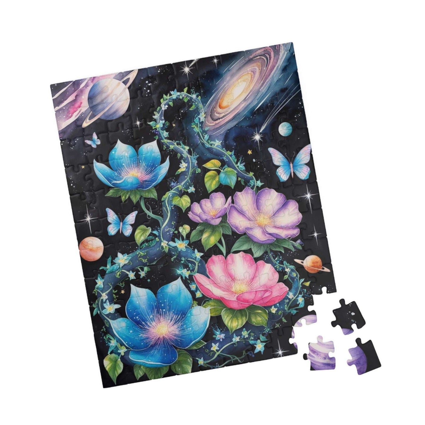 Cosmic Garden Jigsaw Puzzle (Butterflies Planets Stars), Fantasy Family Game Night, Adult Activity, Syfy Space Lover Gift, Hobby Puzzle The Puzzle Chest
