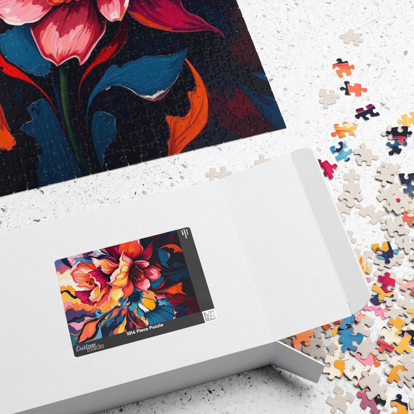 Abstract Floral Art Puzzle, Colorful Flower Jigsaw, Home Entertainment Mindful Activity, Gift for Family, Art Lover, Game Nights Puzzle The Puzzle Chest
