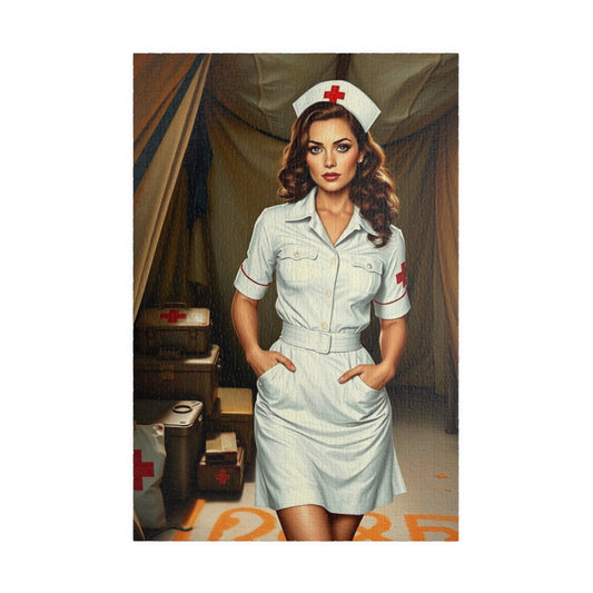 Vintage Nurse Jigsaw Puzzle, Retro Art Puzzle Gift for Health Care Workers, Puzzle Loving Friends, Home Entertainment Fun Family Activity 1014 pcs (Vertical) Puzzle The Puzzle Chest