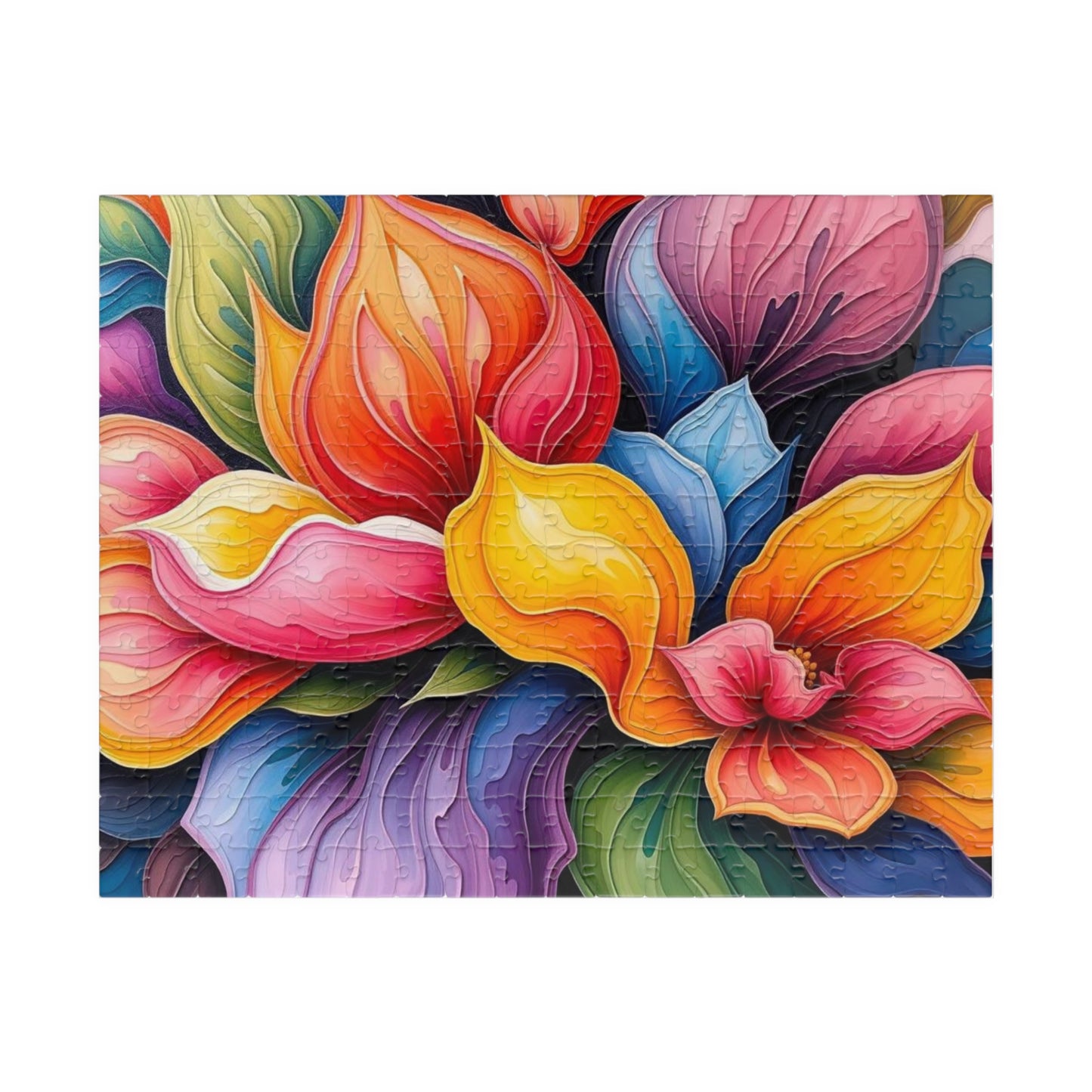 Floral Art Puzzle: Vibrant 110, 252, 520, 1014-piece Abstract Jigsaw Game, Home Decor, Gift Idea for Adults, Family Fun Activity 252 pcs (Horizontal) Puzzle The Puzzle Chest