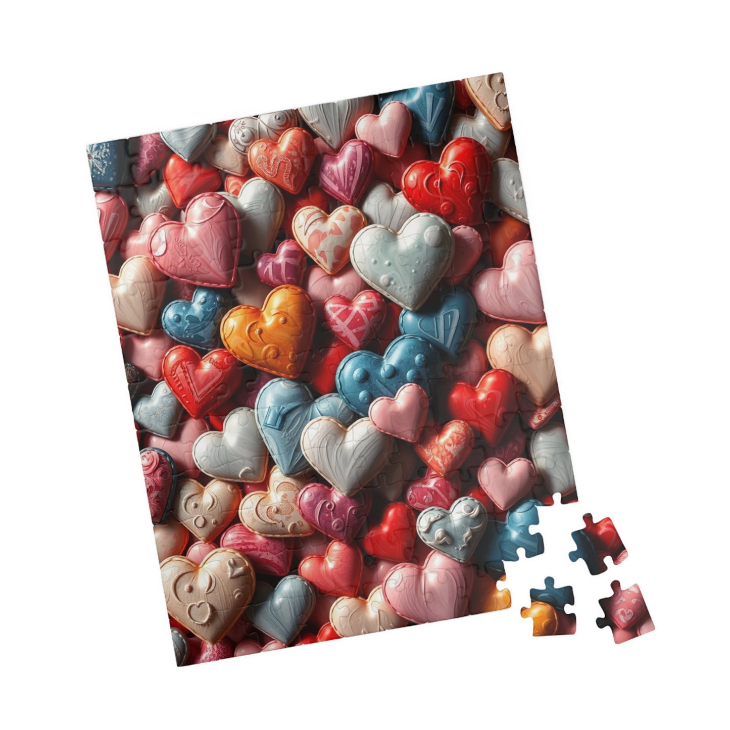 Colorful Heart Collage Puzzle, Chaotic Jigsaw, Vibrant 1014-Piece, Fun Family Activity, Mindful Hobby, Unique Gift Idea, Quiet Pastime Puzzle The Puzzle Chest