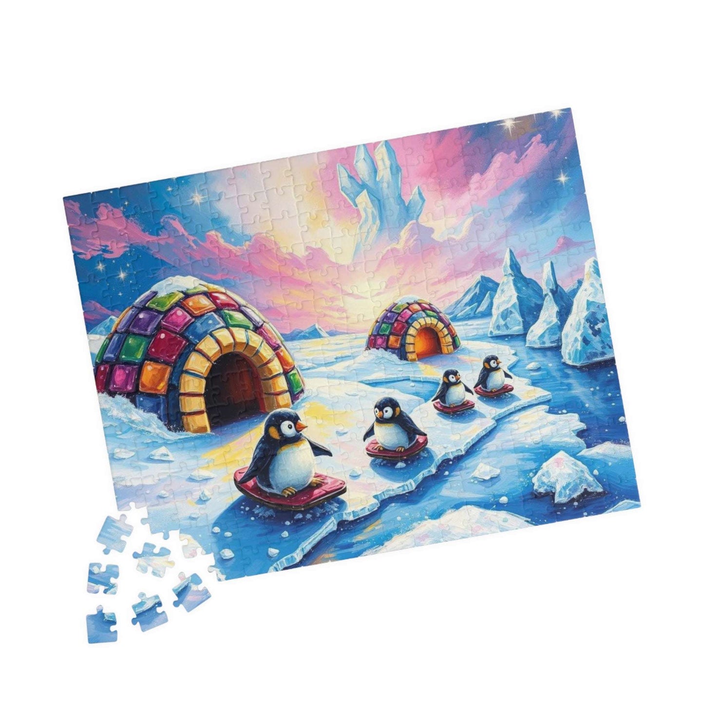 Arctic Whimsy Cozy Penguin Puzzle - 110-1014 Piece Winter Jigsaw, Fun Family or Solo Activity, Holiday or Birthday Gift, Senior Brain Teaser