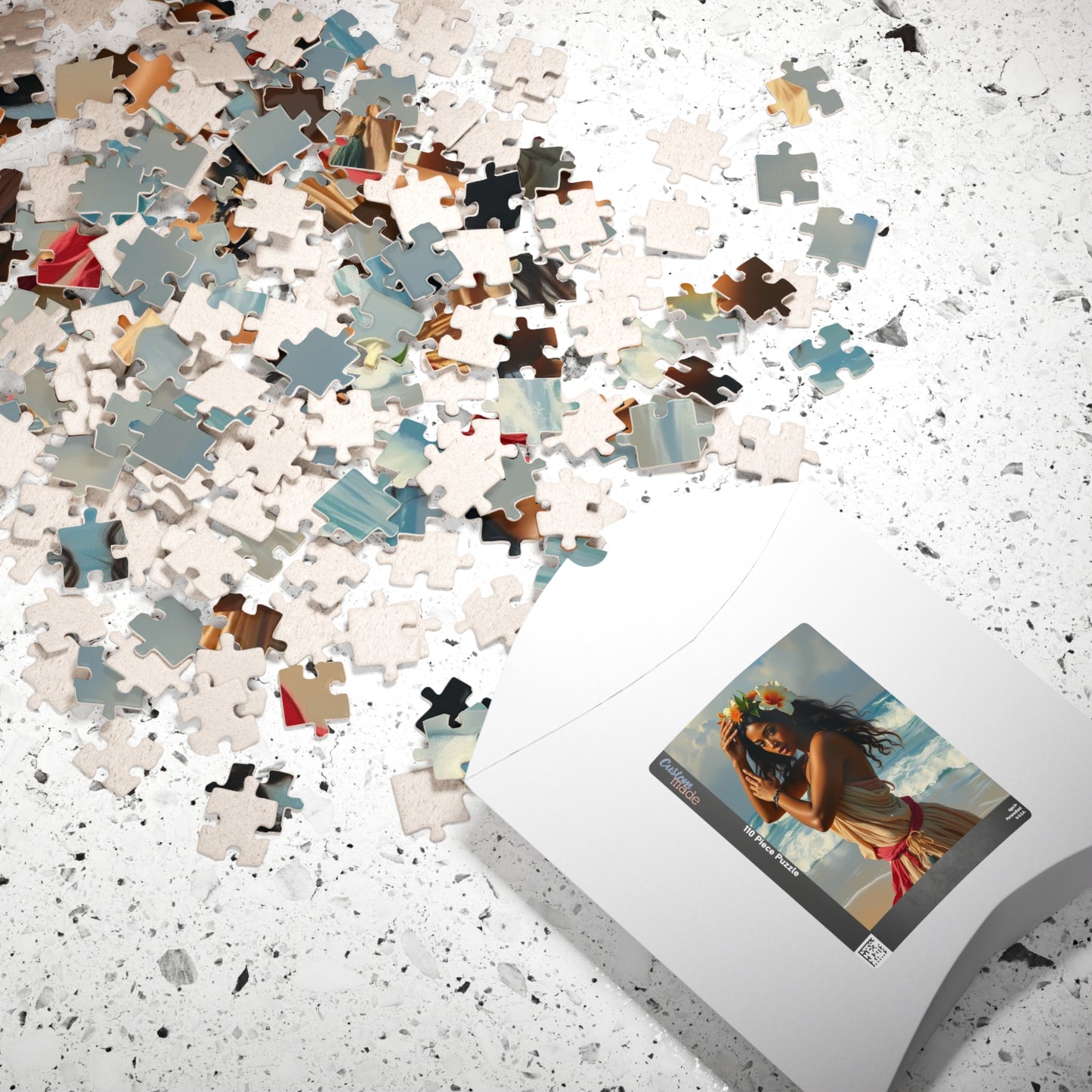 Polynesian Cultural Jigsaw Puzzle, Hula Dancer Beach Scene, Coastal Art-Inspired Quiet Time Activity for Puzzle Lover Art Enthusiast, Gift Puzzle The Puzzle Chest
