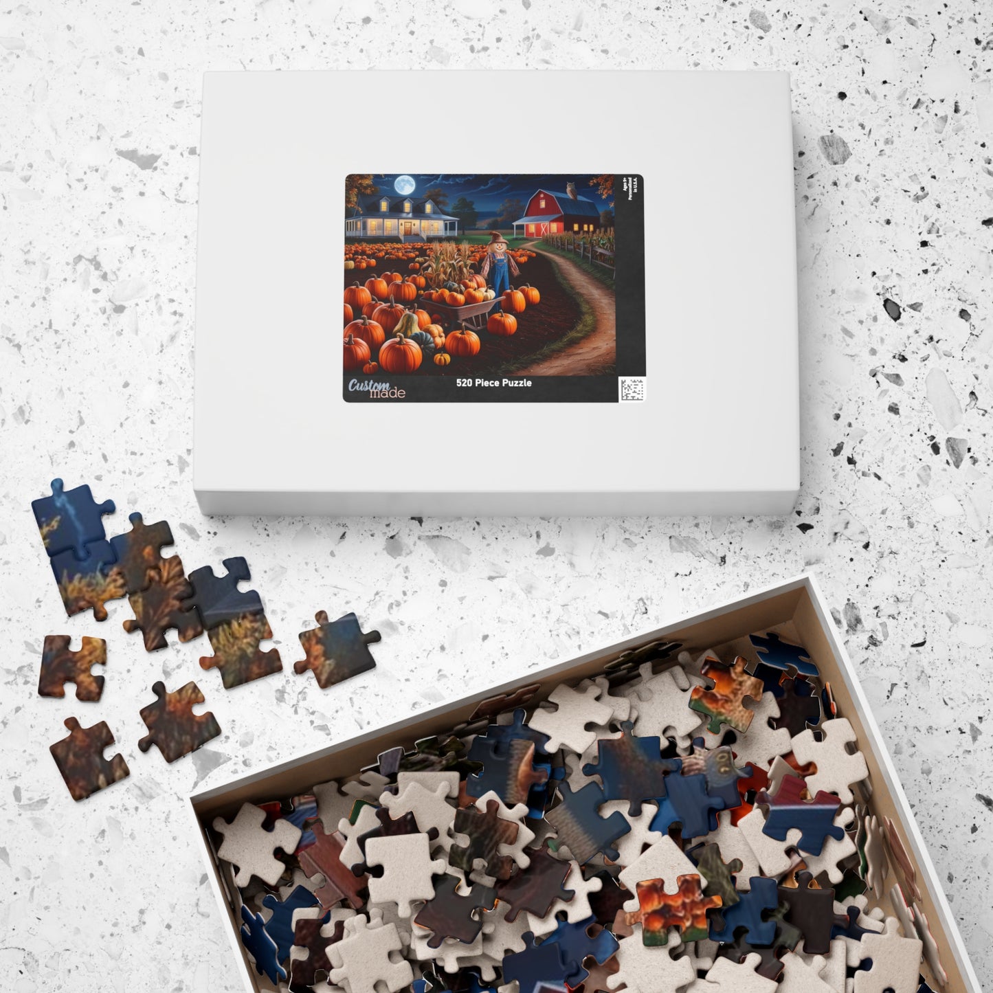 Harvest Pumpkin Scarecrow Puzzle | Fall Decor Puzzle | 110, 252, 520, 1014 Pieces | Family Fun | Autumn Activity, Halloween Puzzle, Puzzle The Puzzle Chest