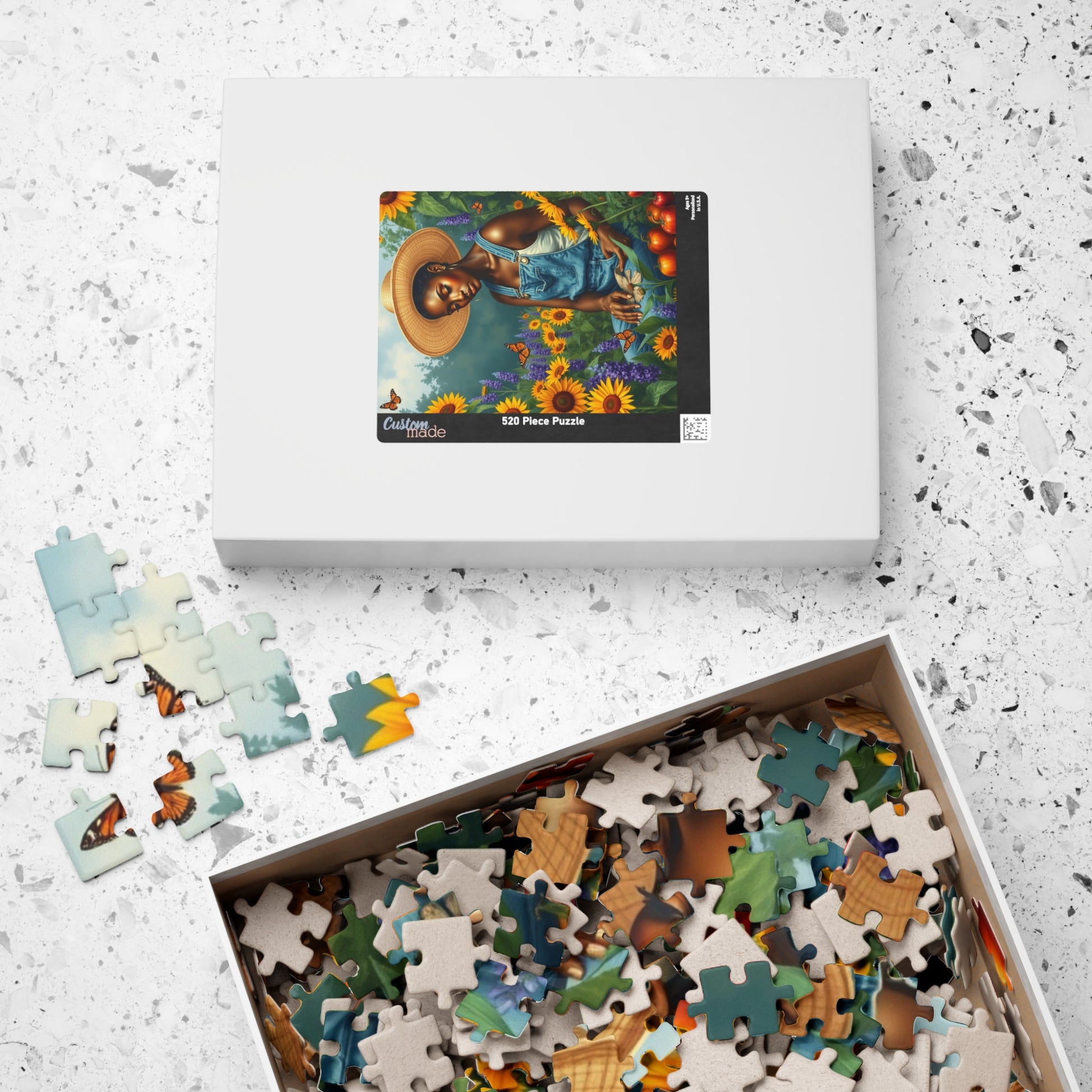 Botanical Black Woman Jigsaw Puzzle, Colorful Garden Scene, Puzzle Lover Gift, Nature Theme, 110-1014 Piece Afrocentric Artwork Puzzle The Puzzle Chest