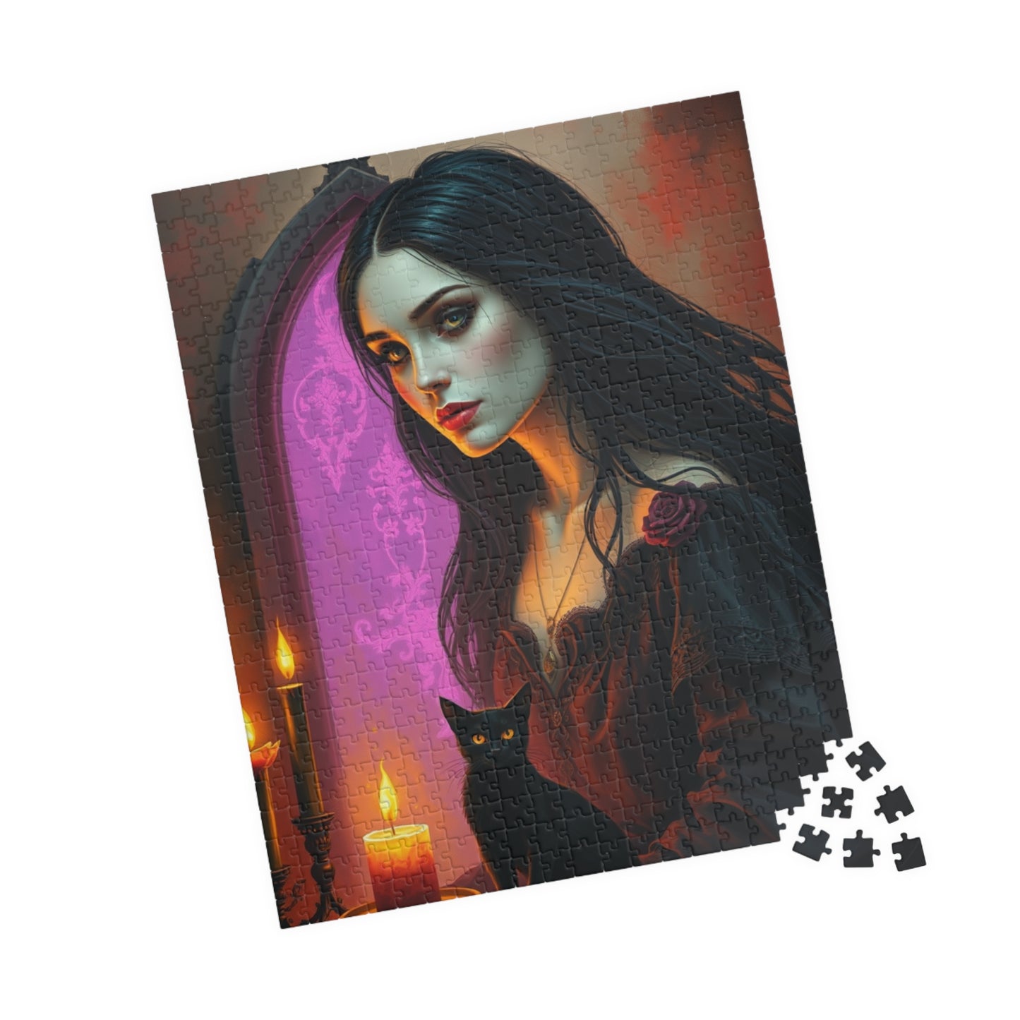 Gothic Witch Jigsaw Puzzle for Adult, Unique Gift for Fantasy Dark Art Lover and Puzzle Enthusiast, Mindful Activity, Quiet Leisure Solo Fun Puzzle The Puzzle Chest