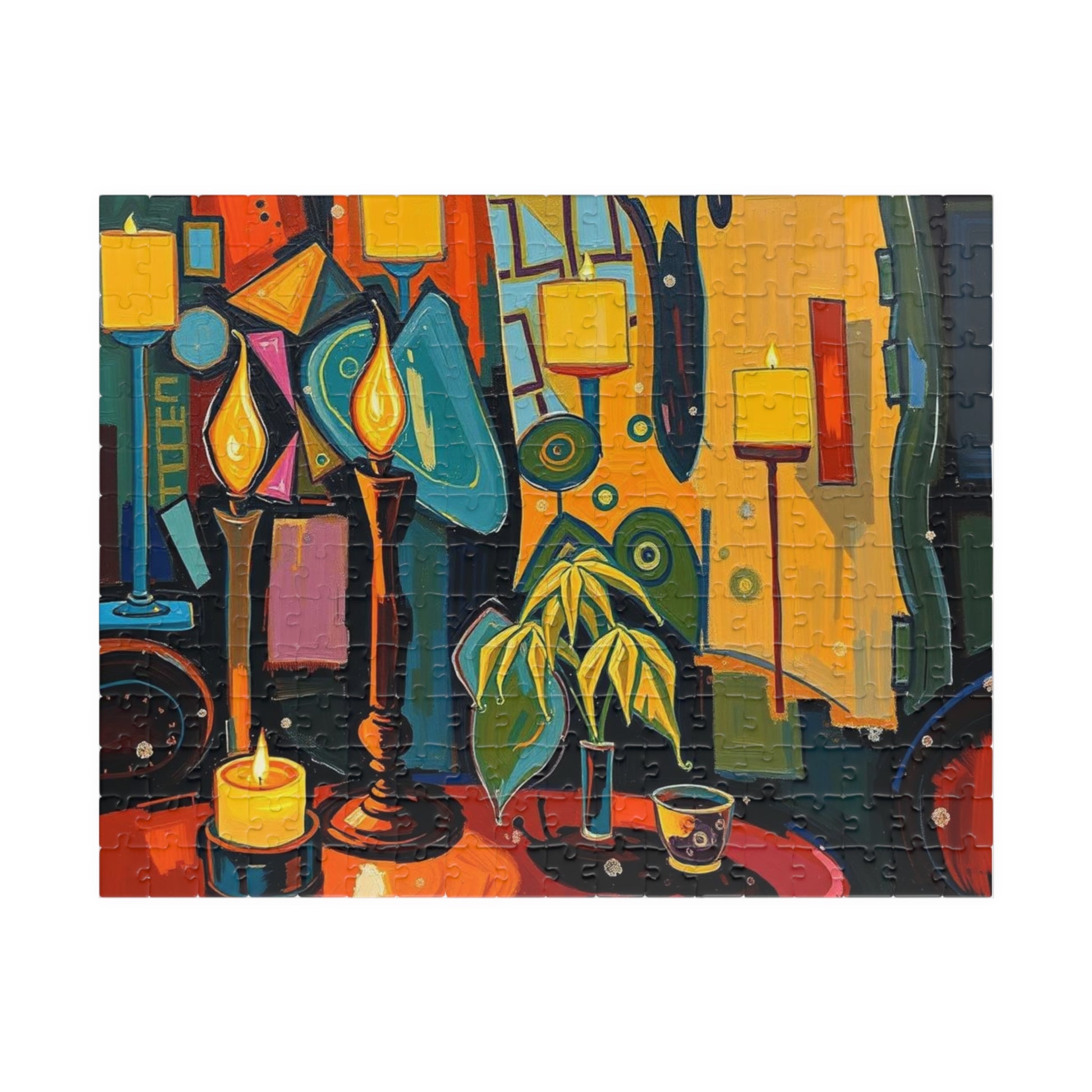 Colorful Candlelit Puzzle - Abstract Jigsaw Game for Adults 252 pcs (Horizontal) Puzzle The Puzzle Chest
