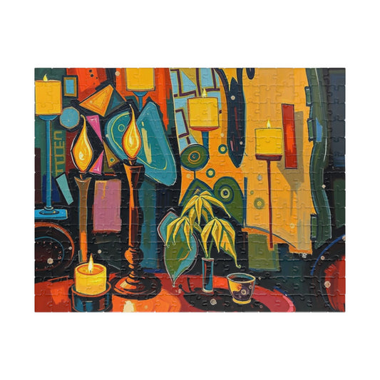 Colorful Candlelit Puzzle - Abstract Jigsaw Game for Adults 252 pcs (Horizontal) Puzzle The Puzzle Chest
