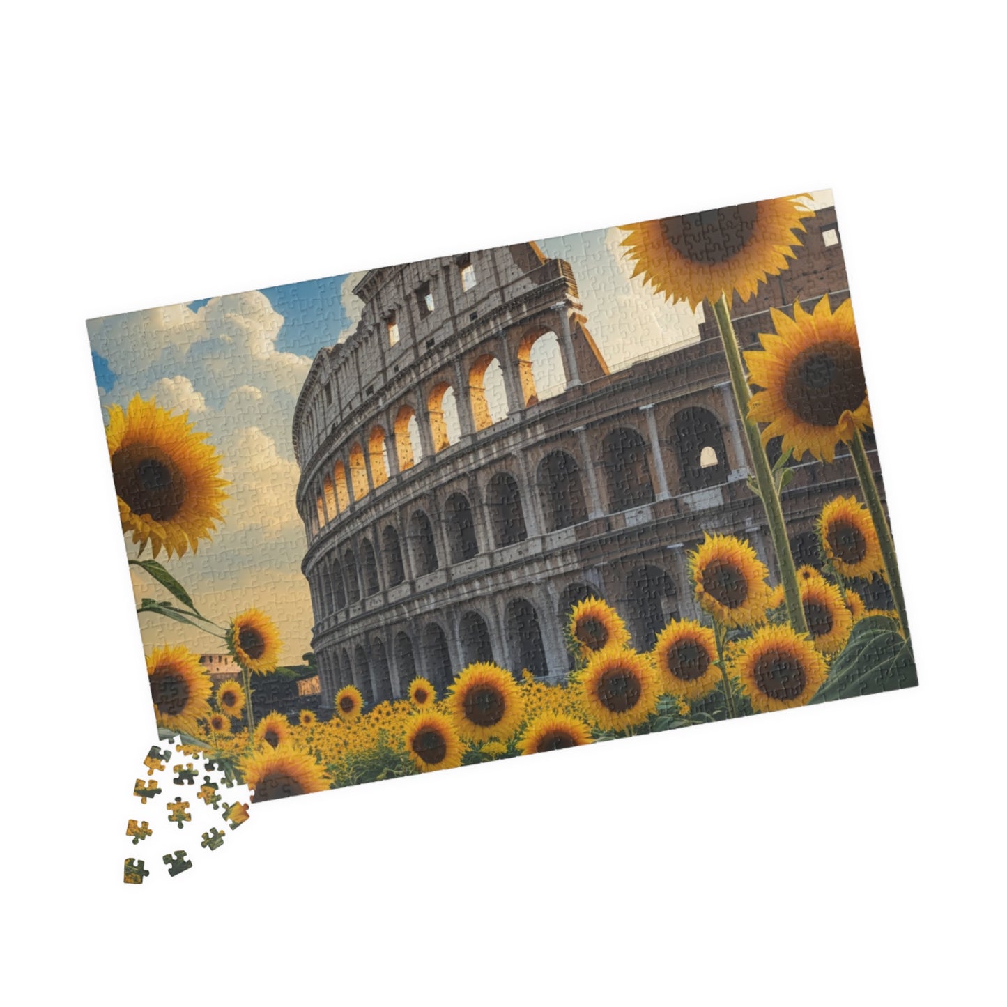 Jigsaw Puzzle, Ancient Colosseum and Sunflowers, 110 252 520 1014-Piece, Rome Italy, Creative Activity, Fun Family Game, Gift for Travelers Puzzle The Puzzle Chest