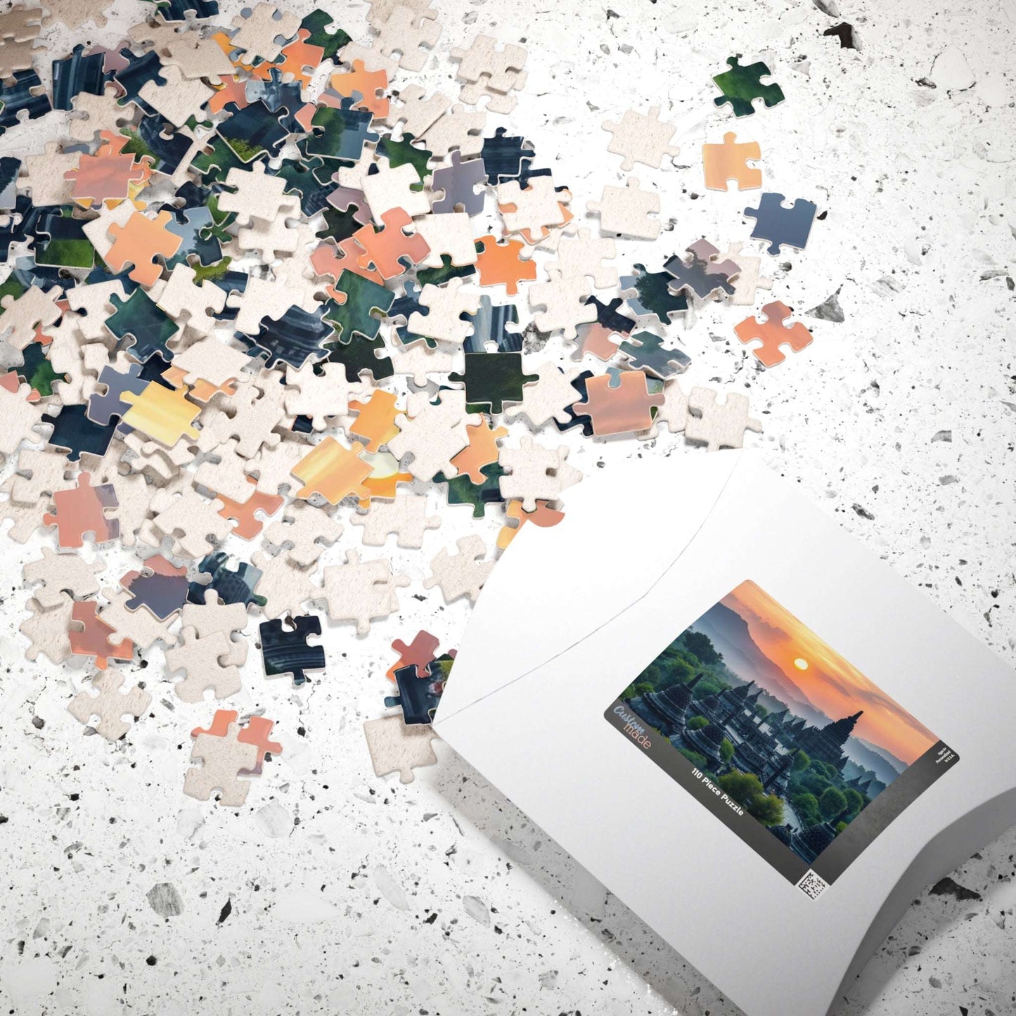 Borobudur Temple Jigsaw Puzzle – Ancient Buddhist Monument in Lush Jungle, Sacred Landmark of Indonesia Puzzle The Puzzle Chest